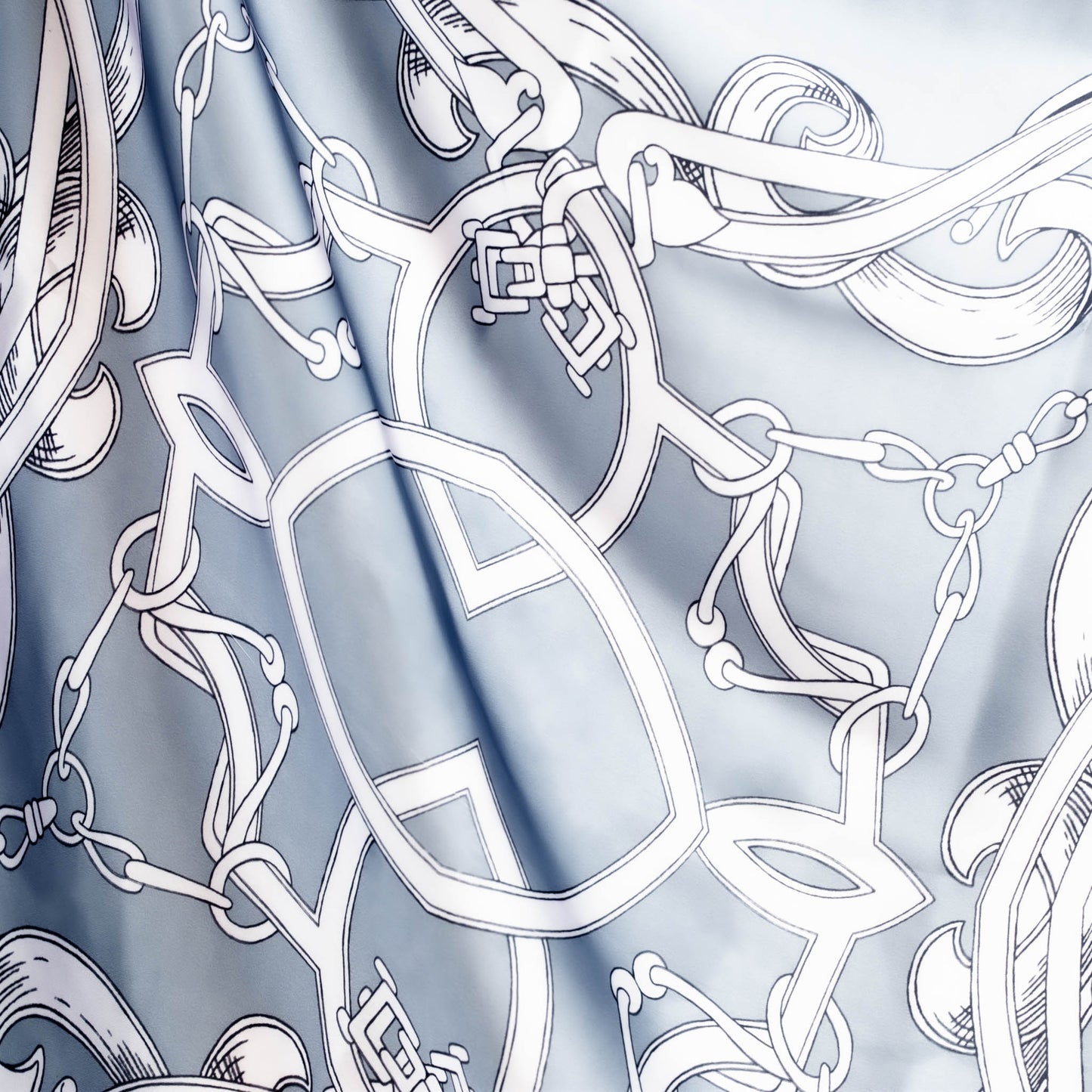 Eșarfă damă din satin cu imprimeu deluxe, 70 x 70 cm - Gri