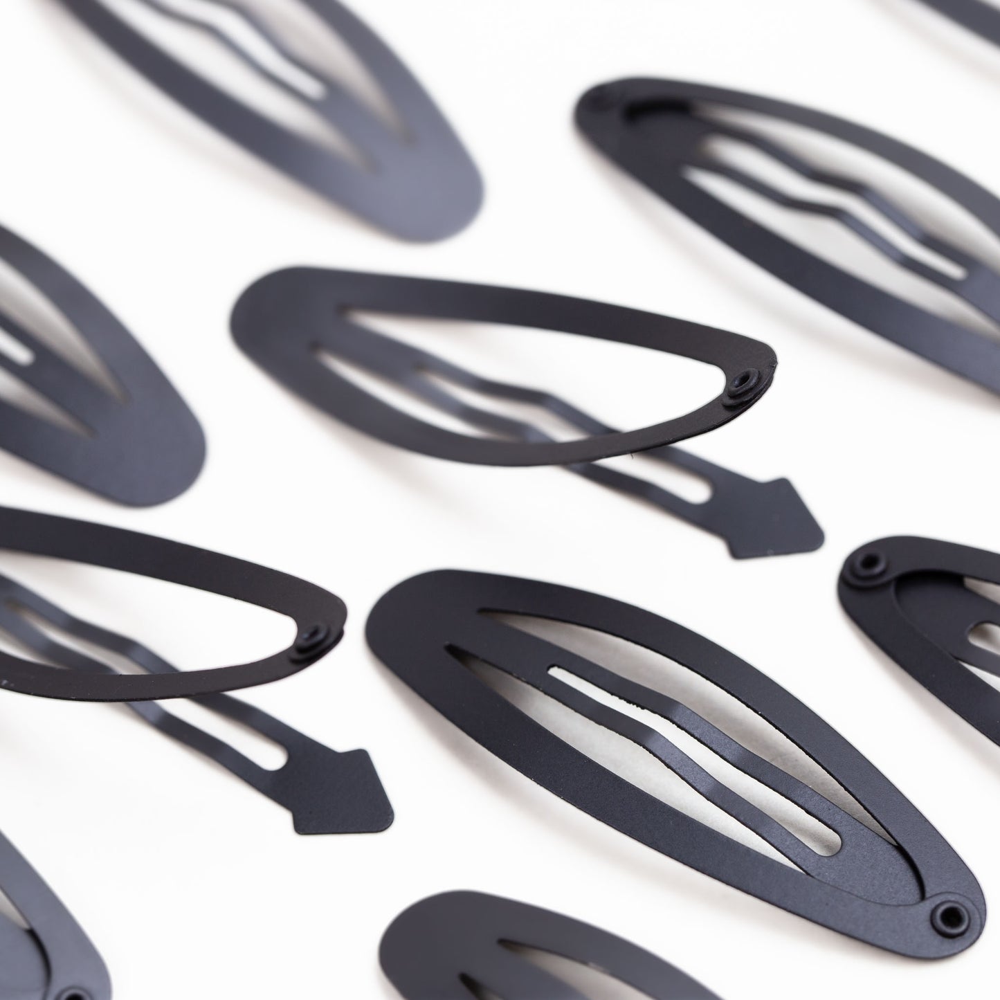 Agrafe de păr click în formă ovală, negre, set 12 buc