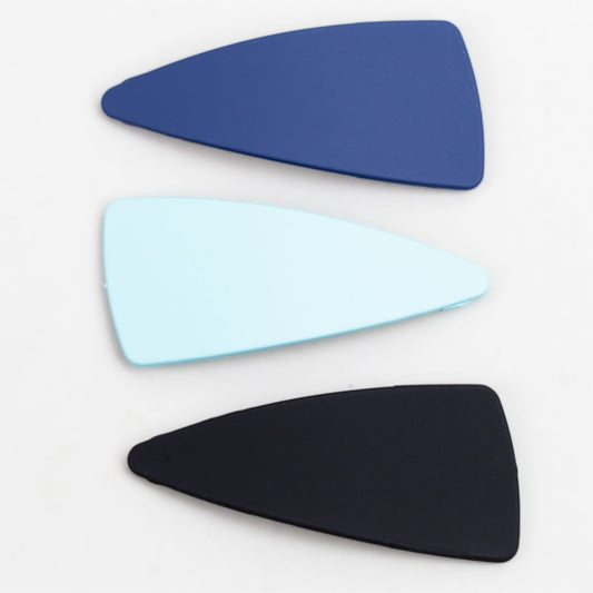 Agrafe de păr click în formă triunghiulară cu textură fină de silicon, set 3 buc - Albastru, Negru