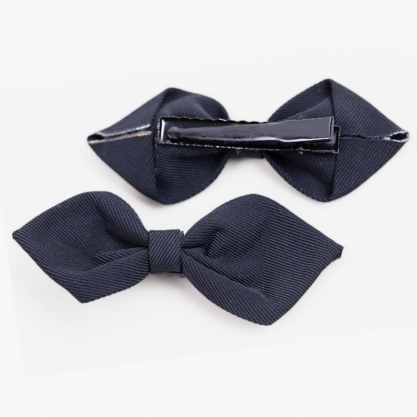 Agrafe de păr tip aligator cu fundiță, set 2 buc - Negru