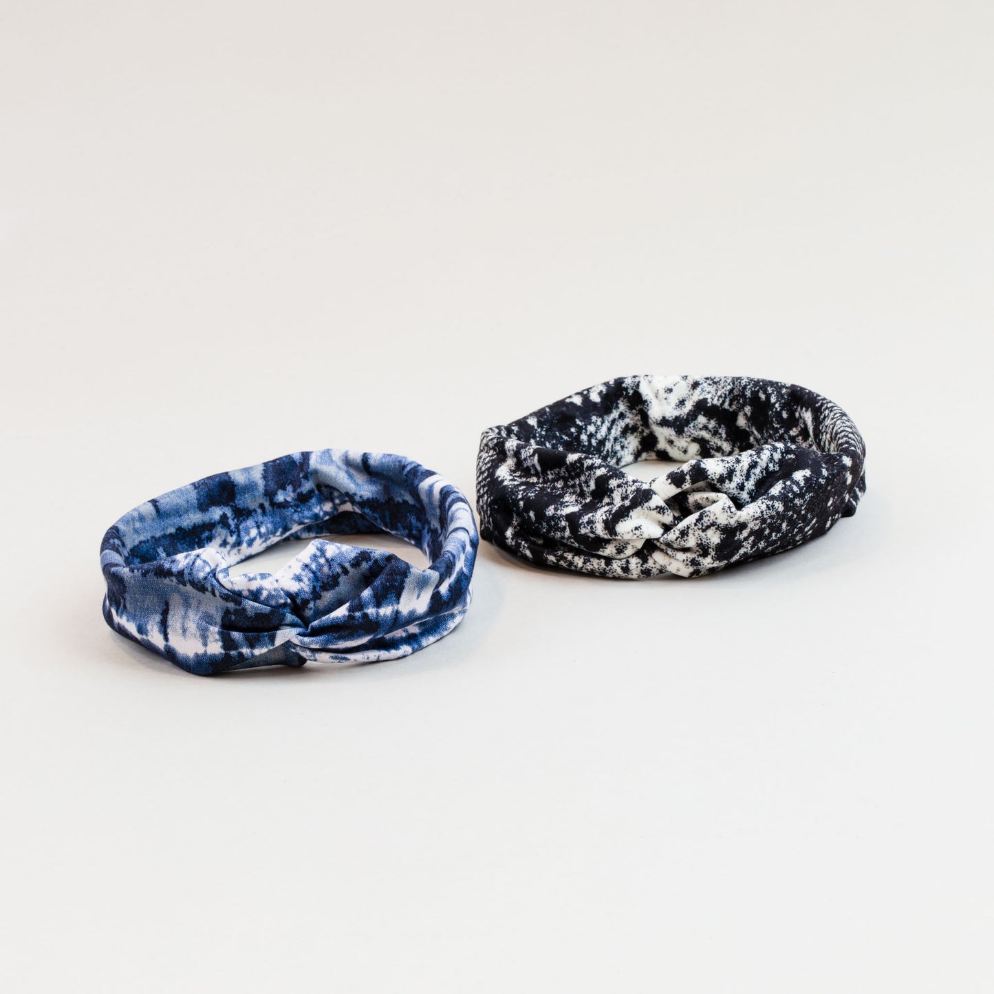 Bentiță de păr cu nod și animal print, set 2 buc - Albastru, Negru
