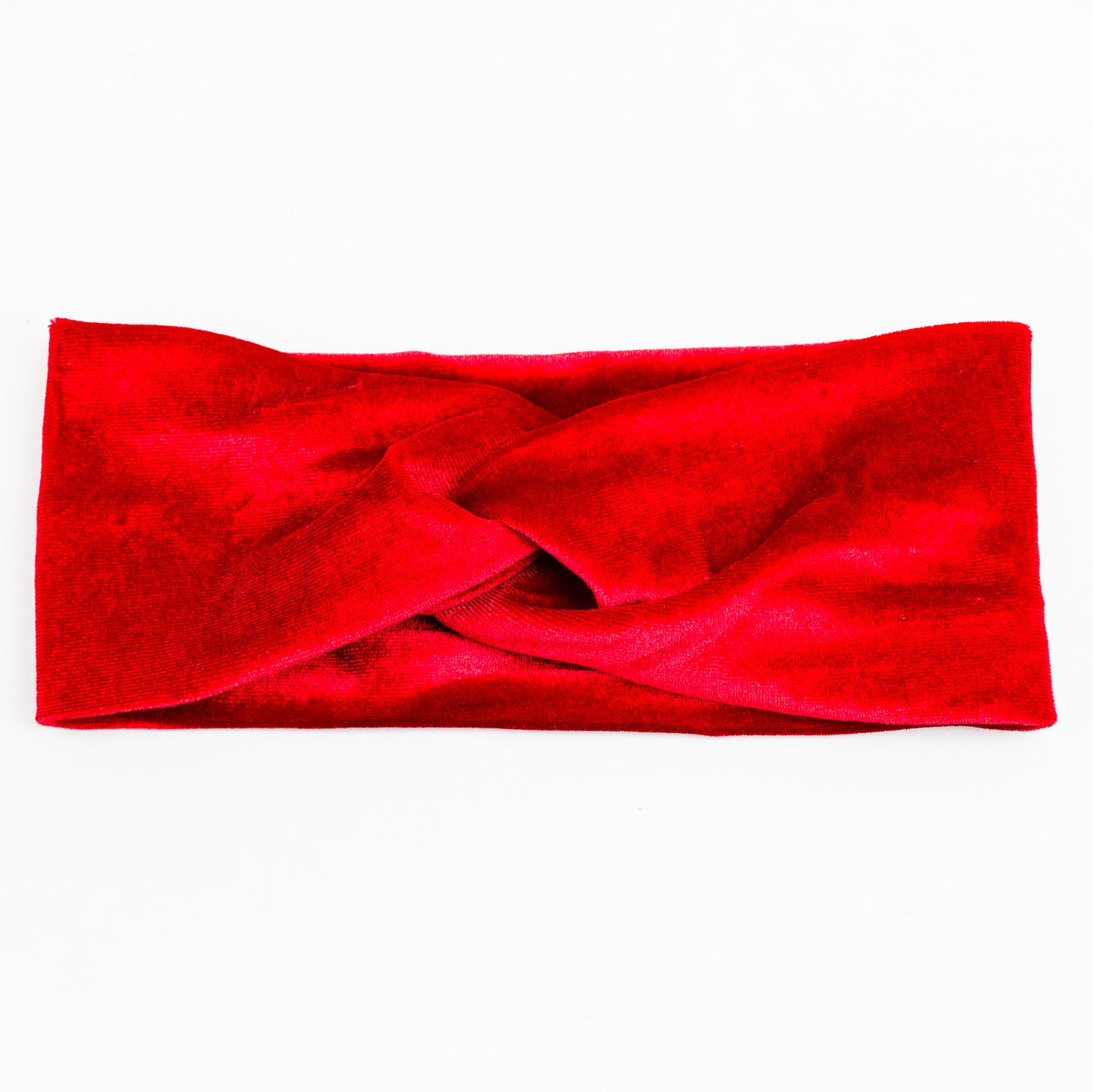 Bentiță de păr cu nod tip turban din catifea - Roșu