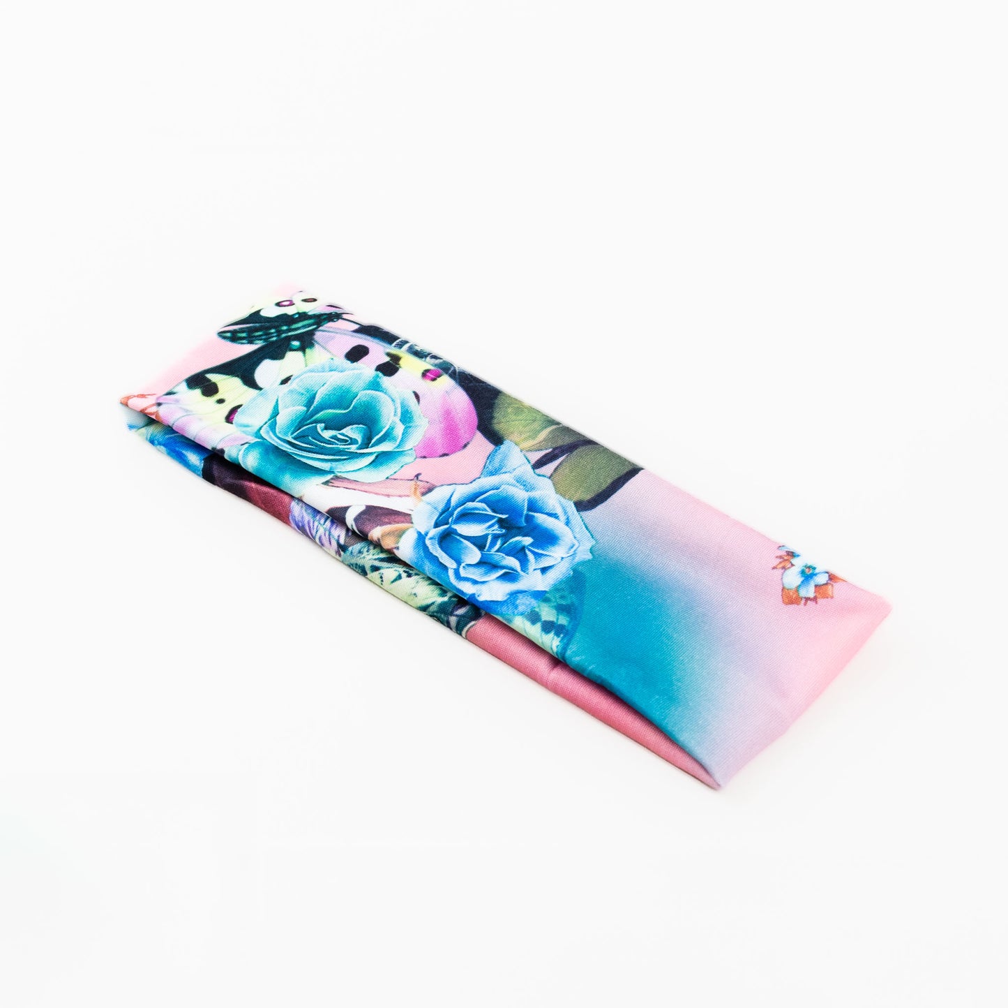 Bentiță de păr simplă cu, imprimeu flower jungle - Roz, Albastru