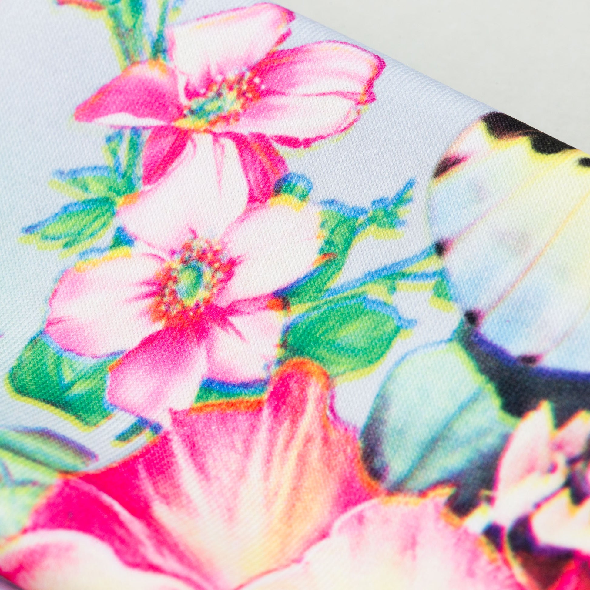 Bentiță de păr simplă cu, imprimeu flower jungle - Verde, Roz