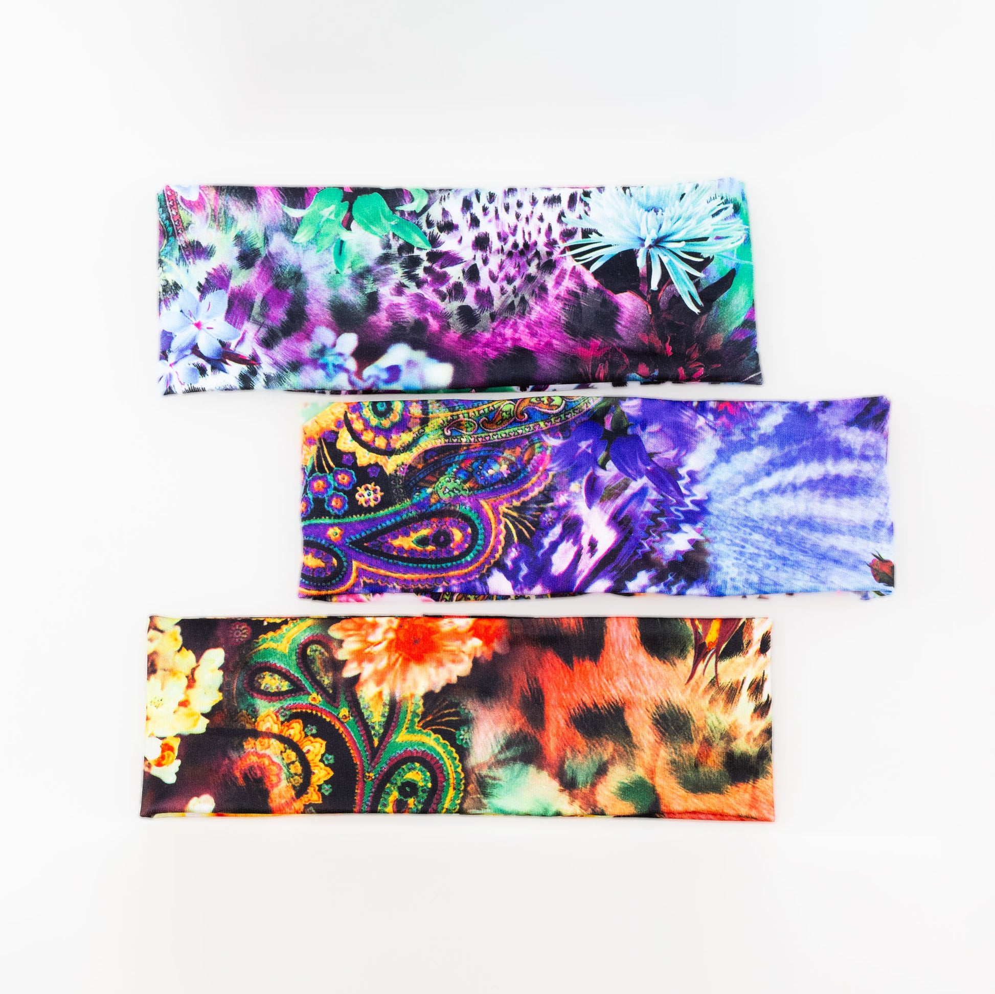 Bentițe de păr simple cu imprimeu abstract animal print, set 3 buc - Multicolor