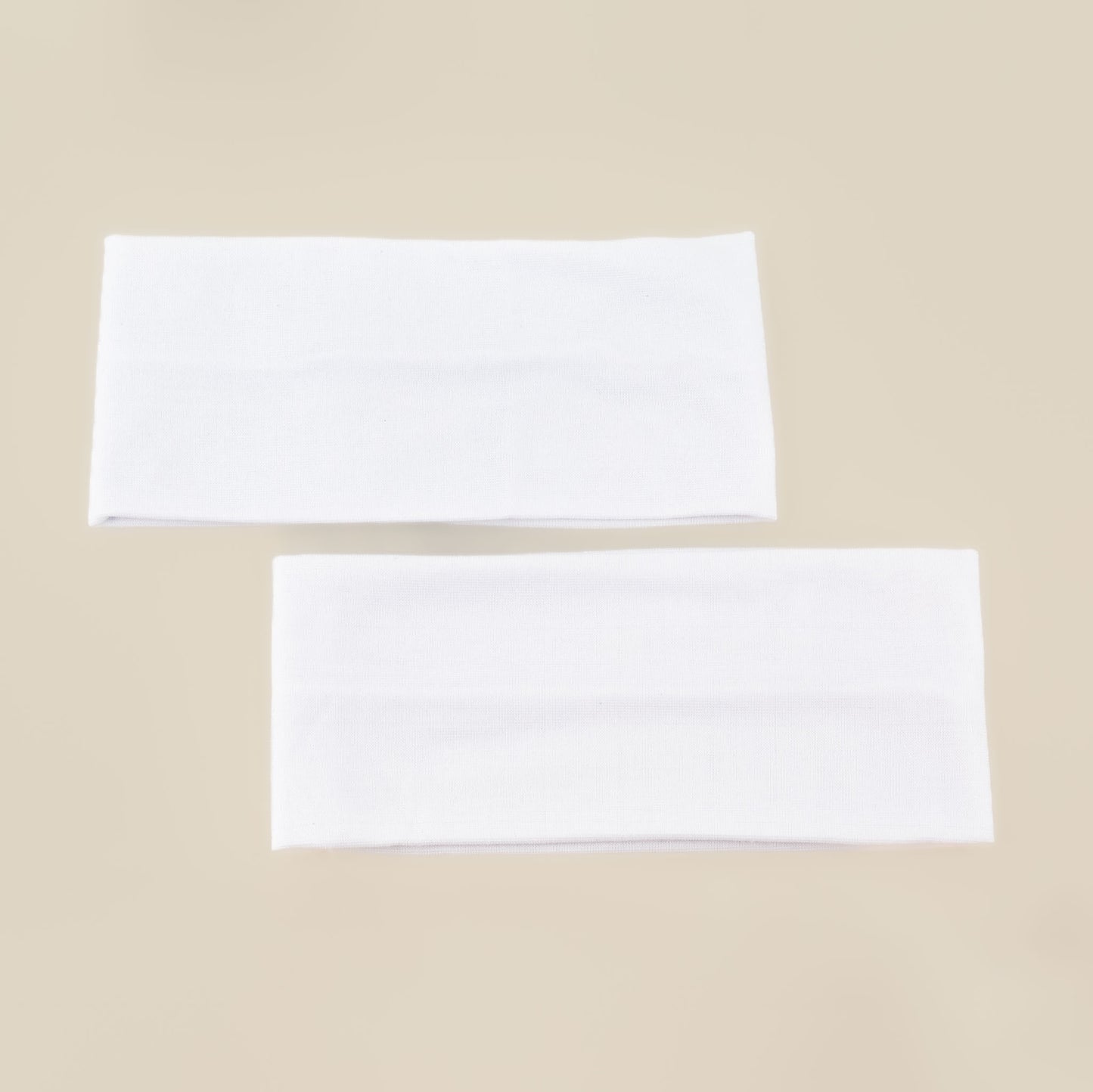 Bentițe de păr simple, lățime 9,5 cm, set 2 buc - Alb