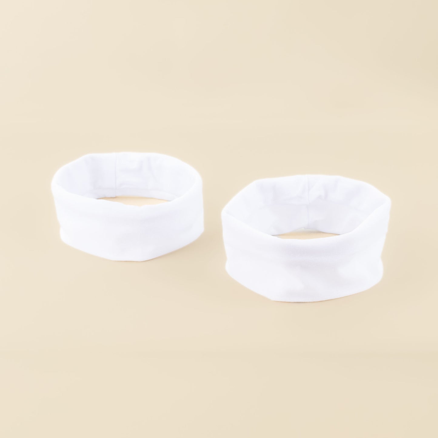 Bentițe de păr simple, lățime 9,5 cm, set 2 buc - Alb