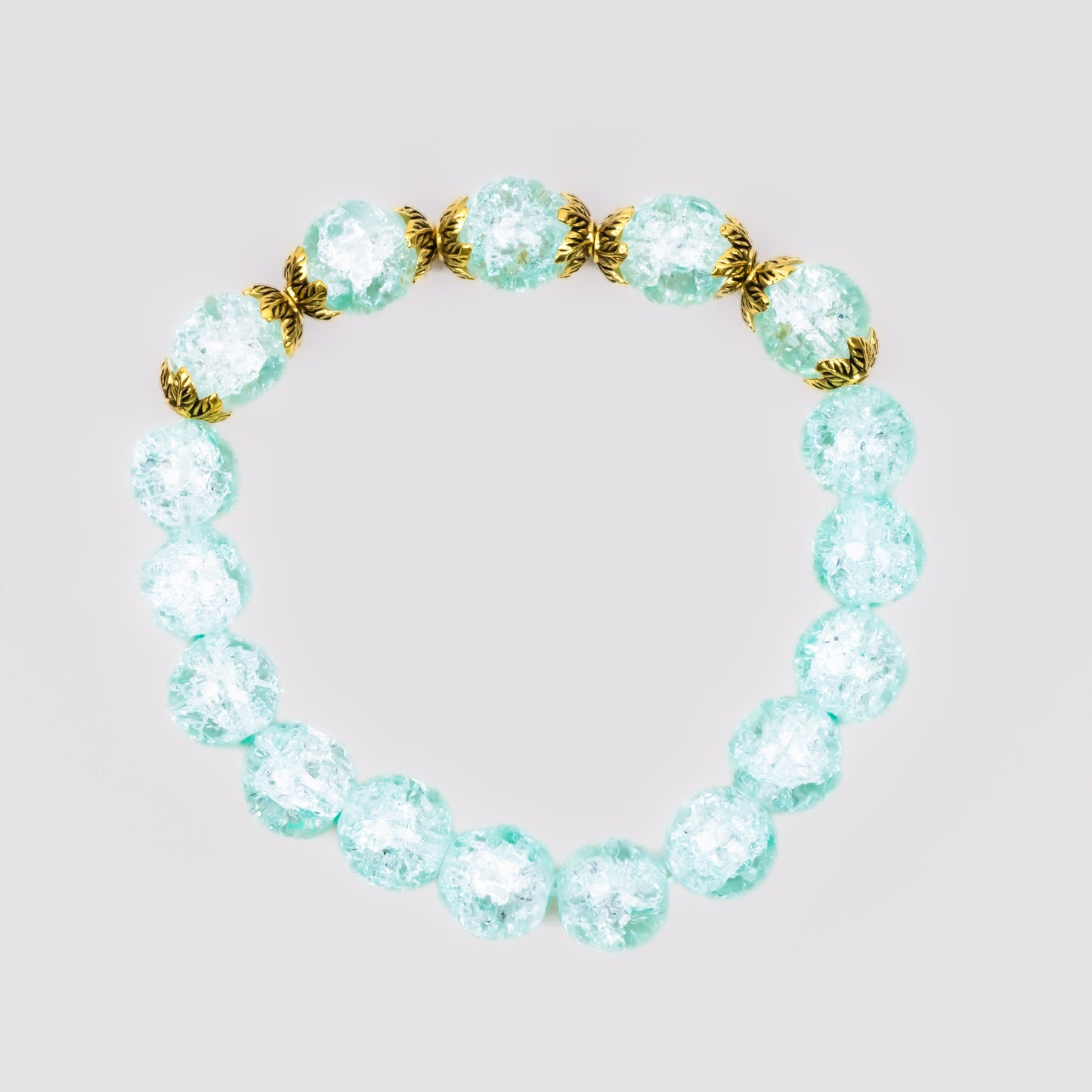 Brățară elastică candy marble cu mărgele translucide - Albastru