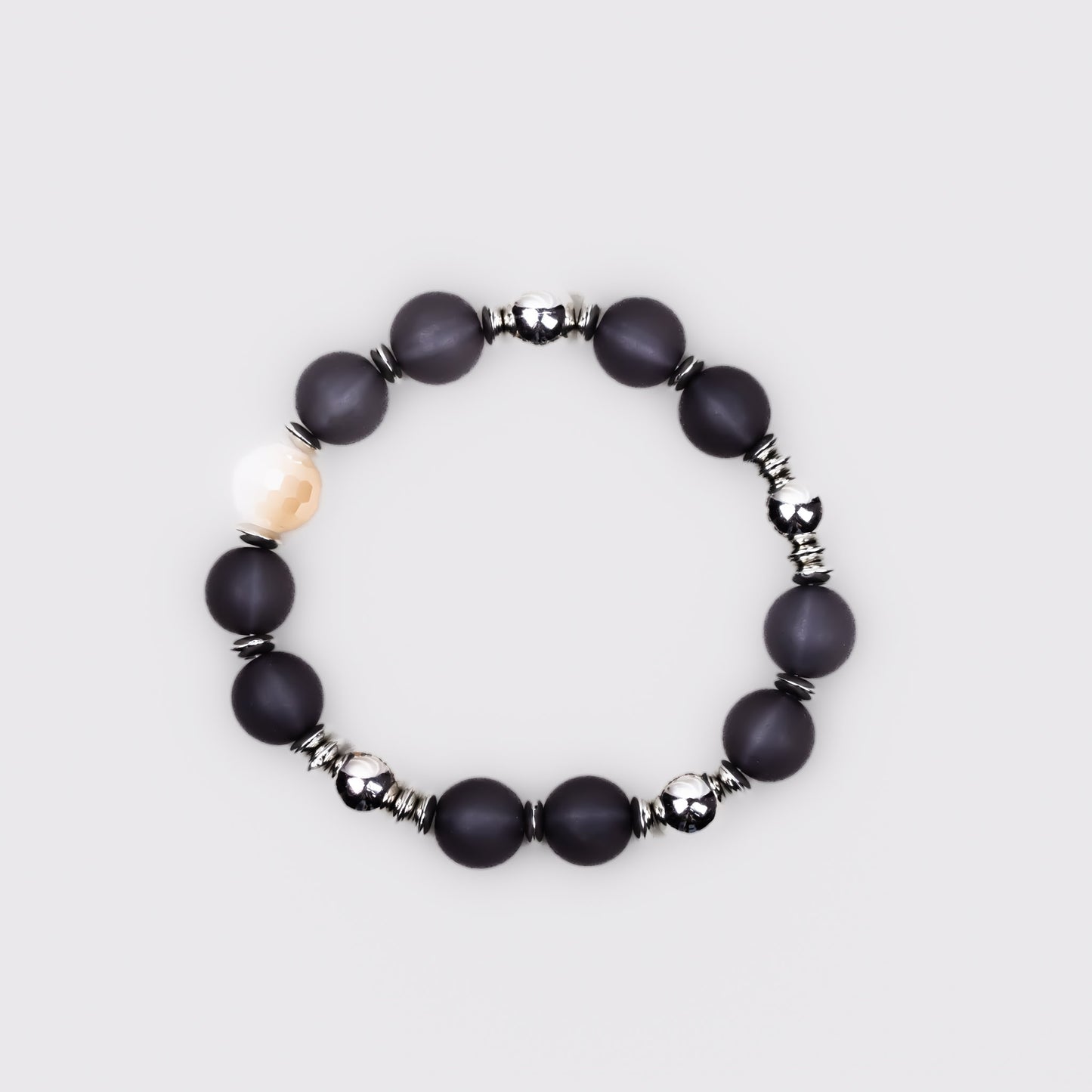 Brățară elastică courage cu mărgele translucide - Gri, Argintiu