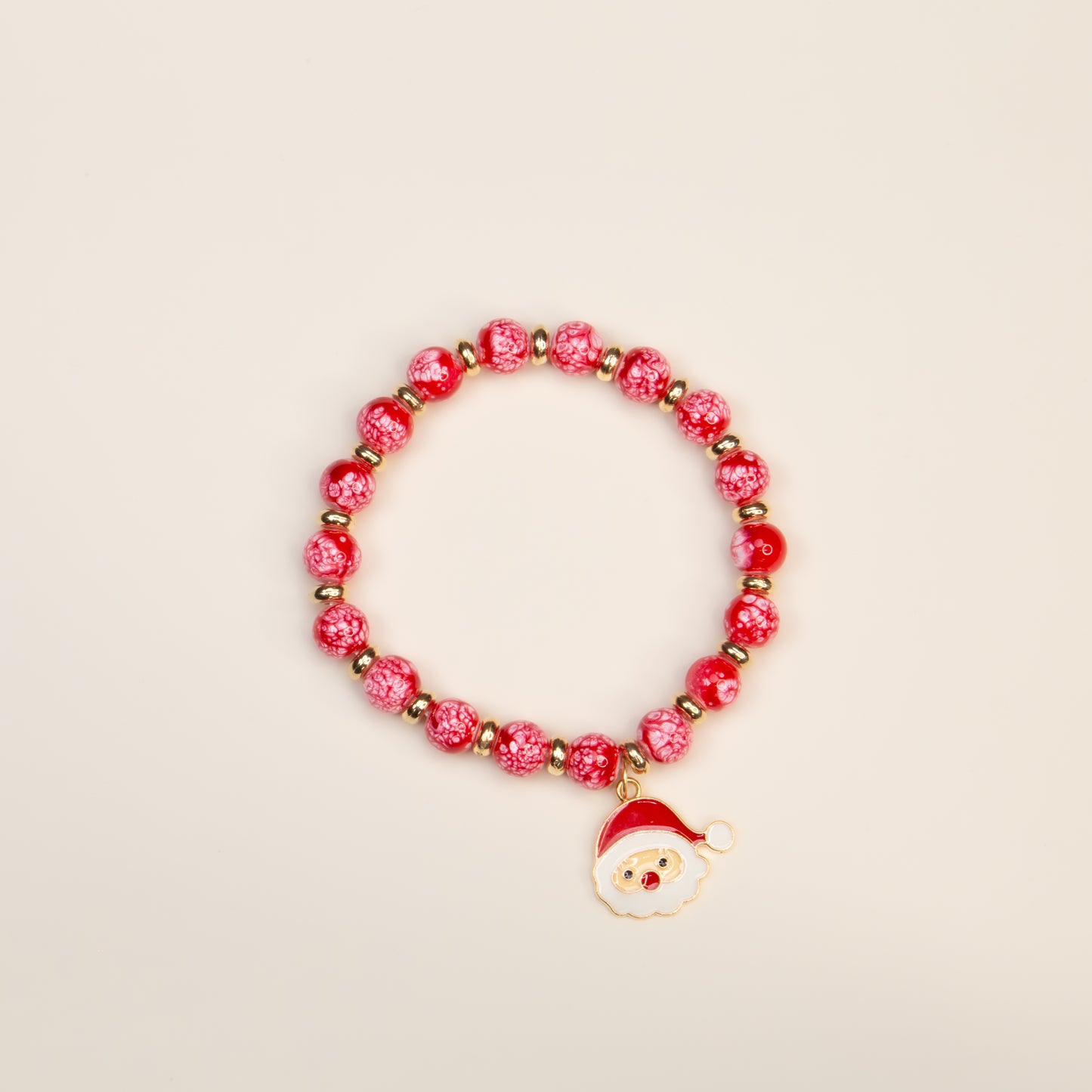 Brățară elastică cu motive de Crăciun Ho Ho Glow - Roșu