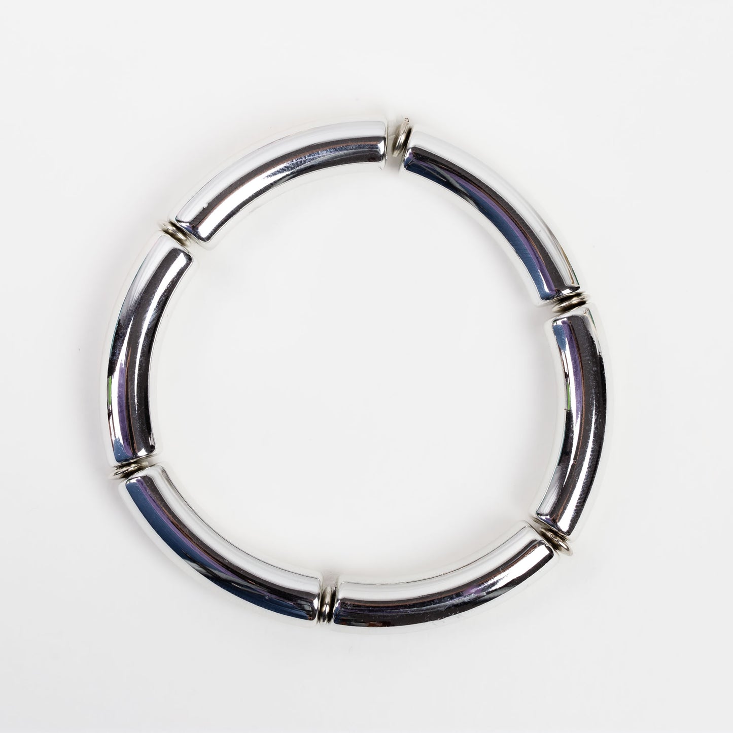 Brățară elastică cu secțiuni simetrice - Argintiu