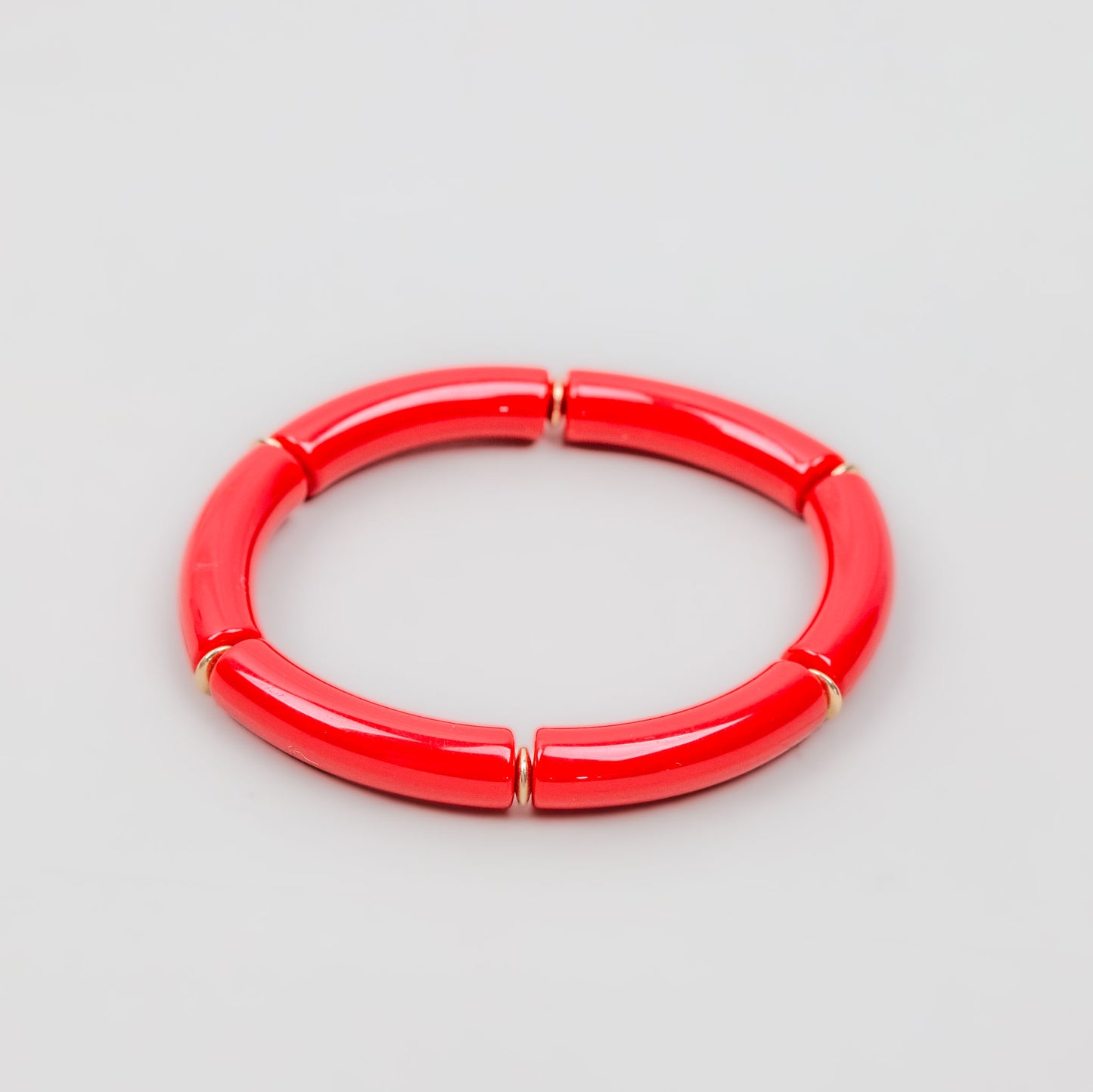 Brățară elastică cu secțiuni simetrice - Rosu