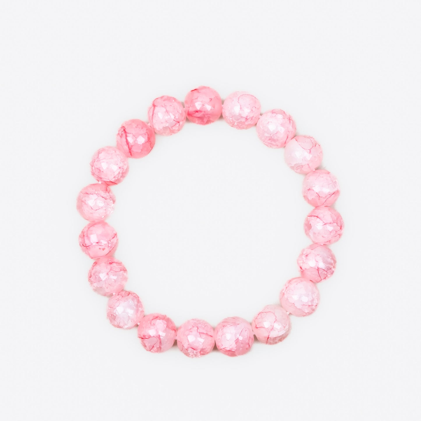 Brățară elastică sweet rock cu mărgele aspect piatră - Roz