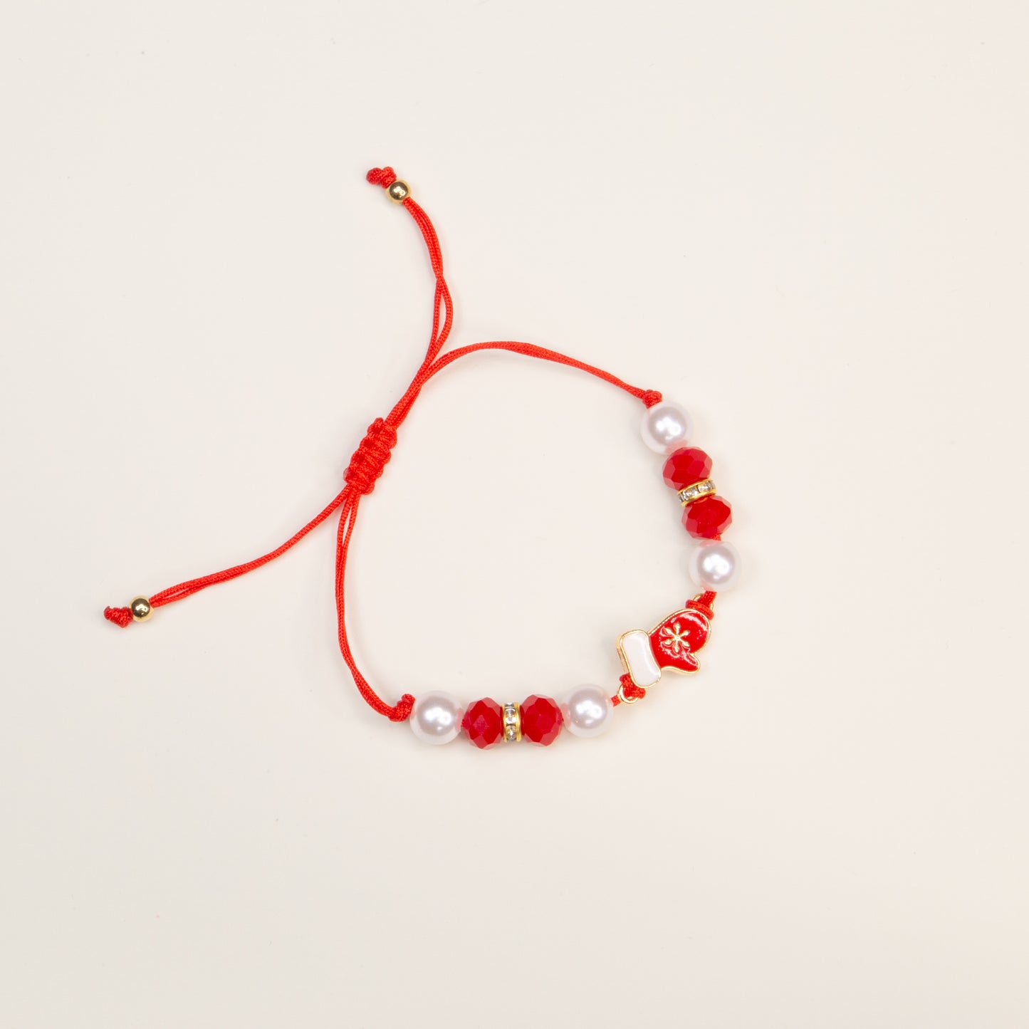 Brățară reglabilă cu motive de Crăciun Warm Wishes - Roșu