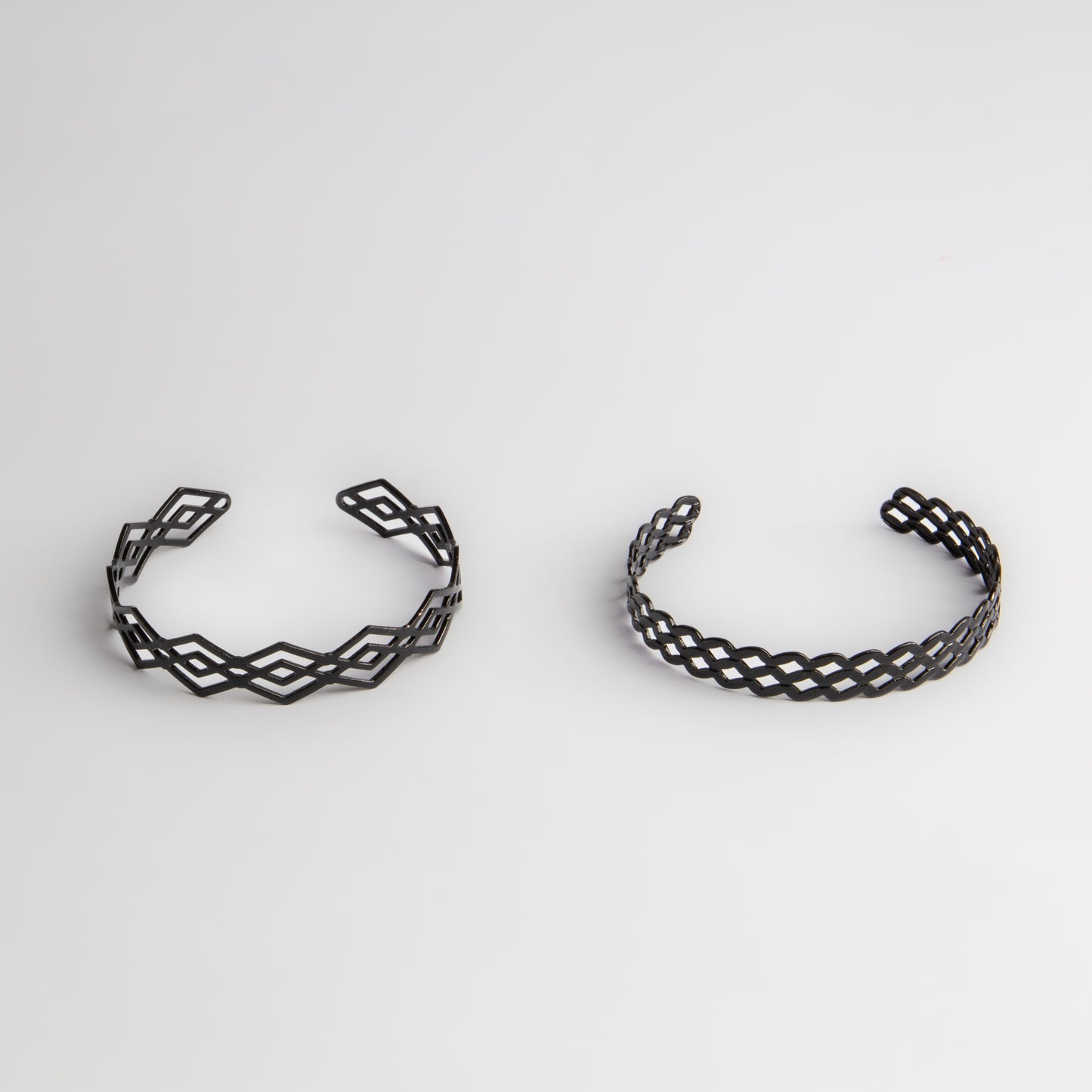 Brățări reglabilă și metalică flowshape, set 2 - Negru