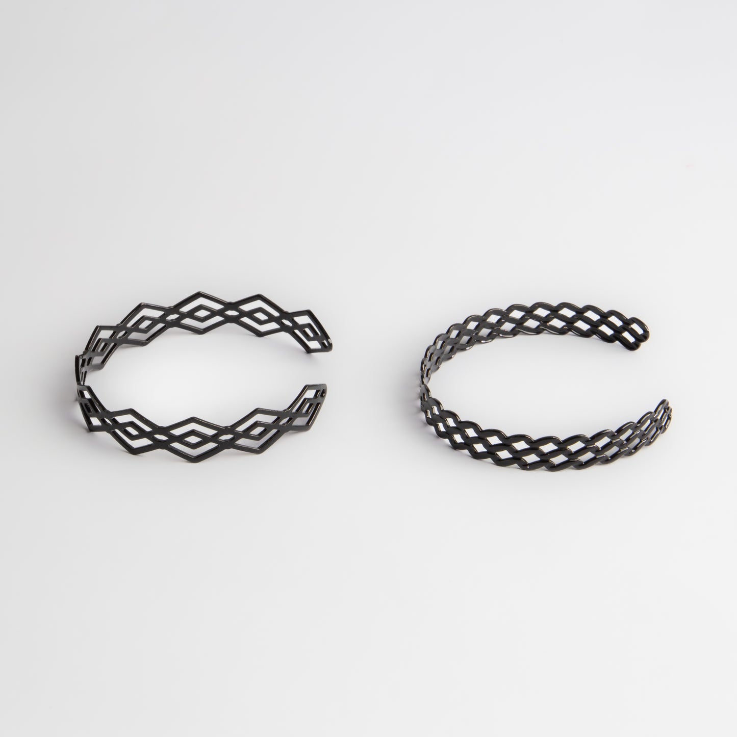 Brățări reglabilă și metalică flowshape, set 2 - Negru