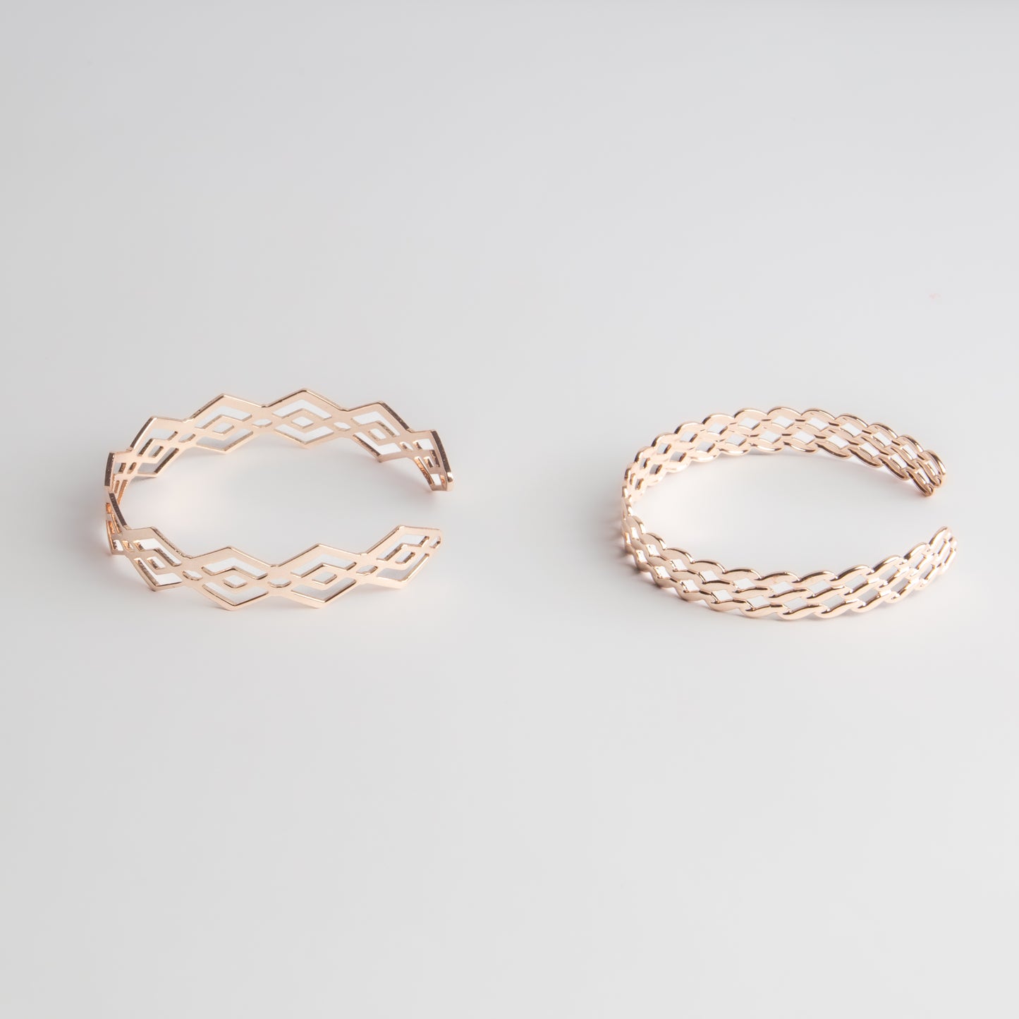 Brățări reglabilă și metalică flowshape, set 2 - Rose Gold