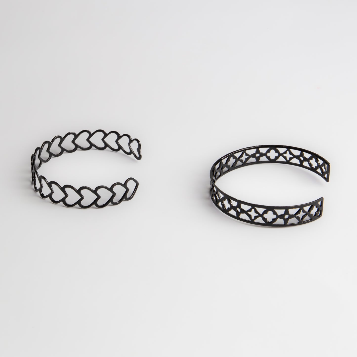 Brățări reglabilă și metalică heart and desert, set 2 - Negru