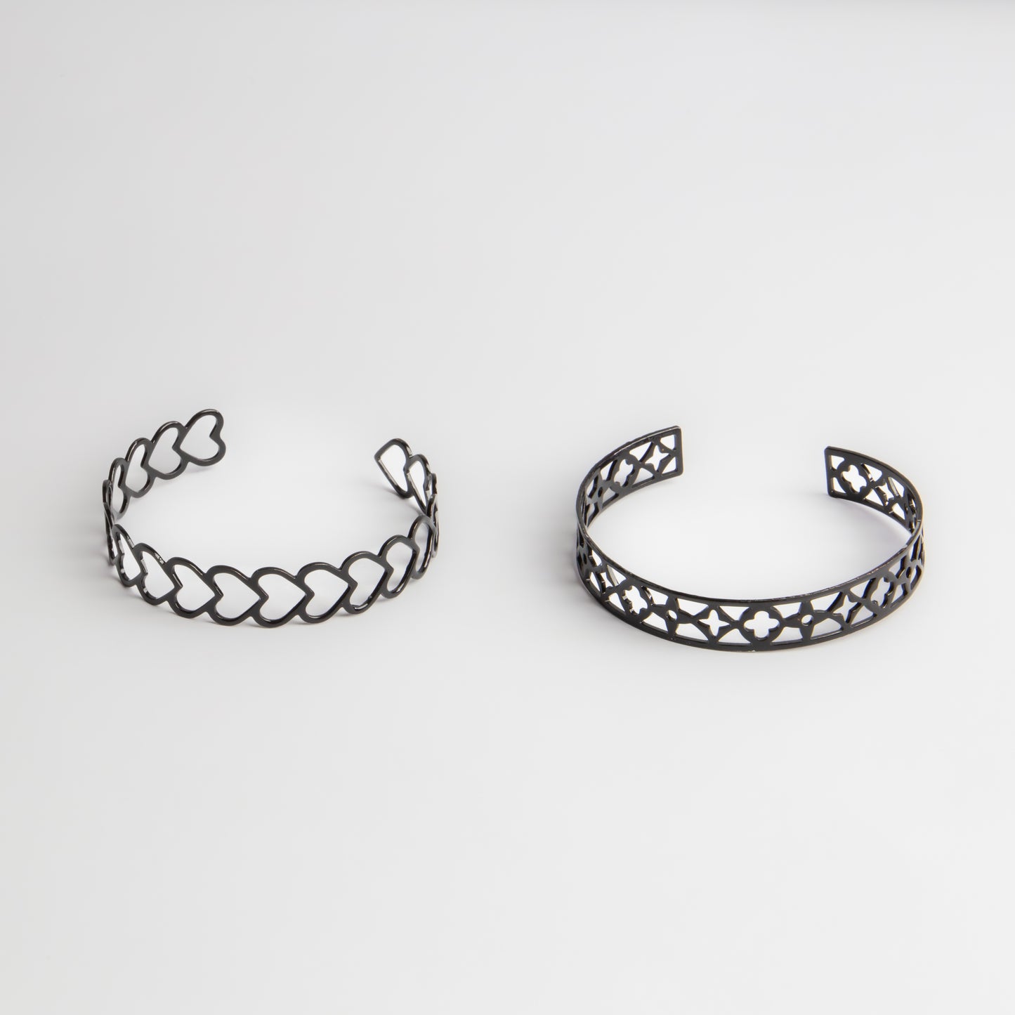 Brățări reglabilă și metalică heart and desert, set 2 - Negru