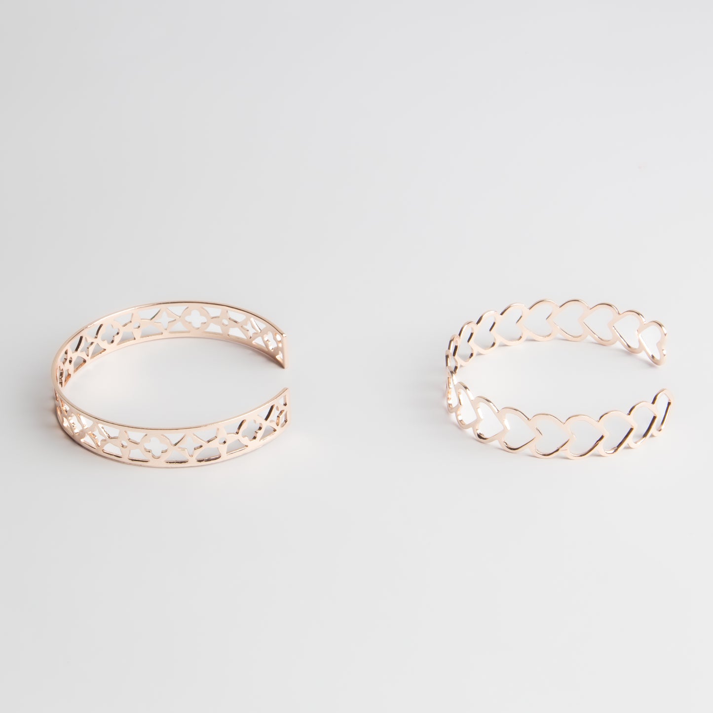 Brățări reglabilă și metalică heart and desert, set 2 - Rose Gold