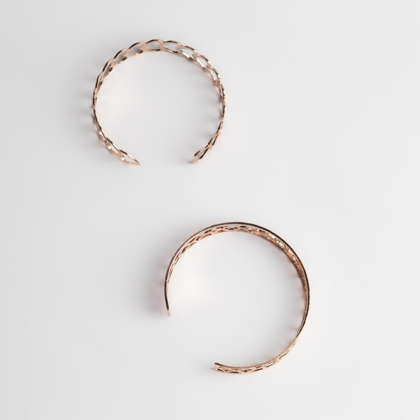 Brățări reglabilă și metalică heart and desert, set 2 - Rose Gold
