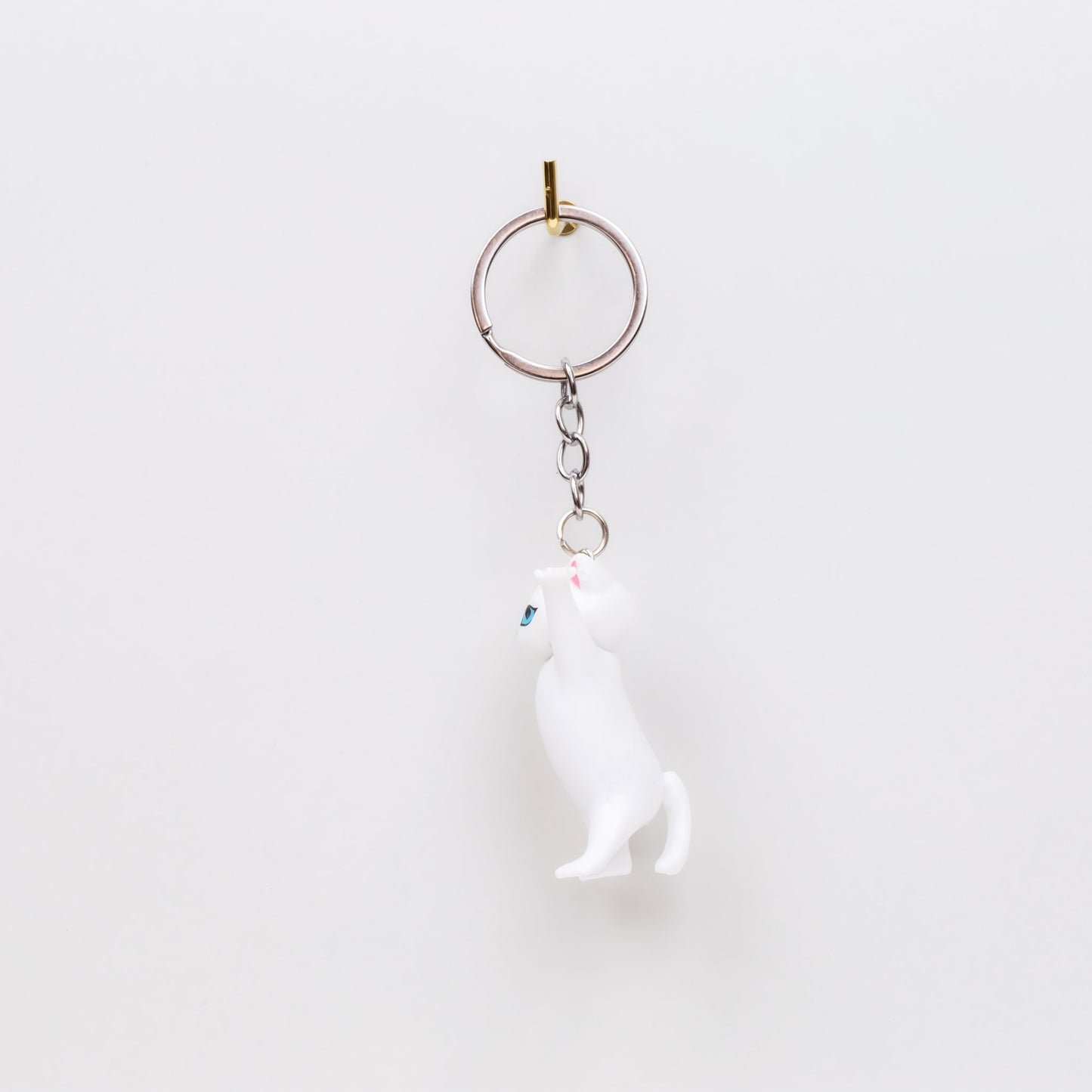 Breloc chei dancing cat - Alb