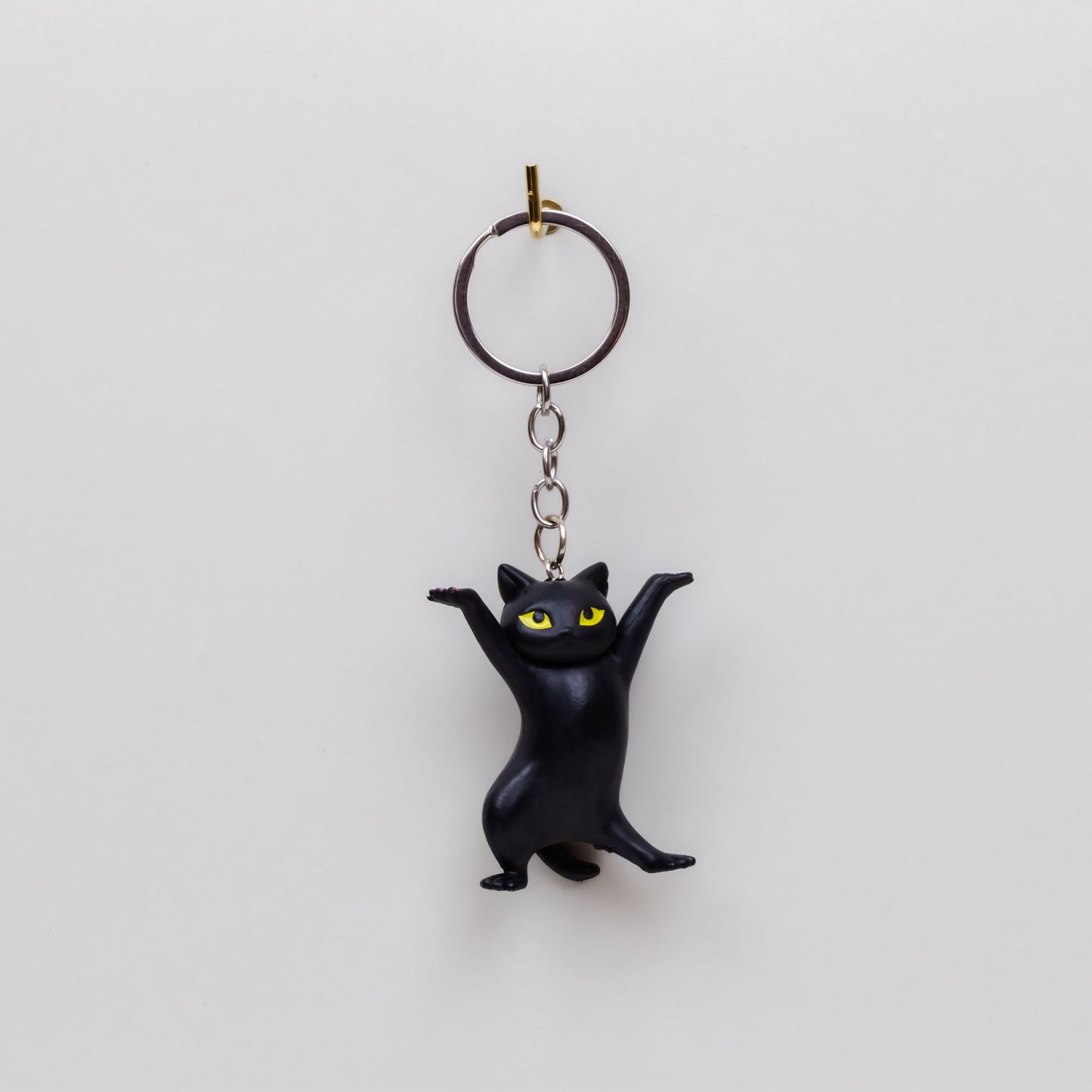 Breloc chei dancing cat - Negru