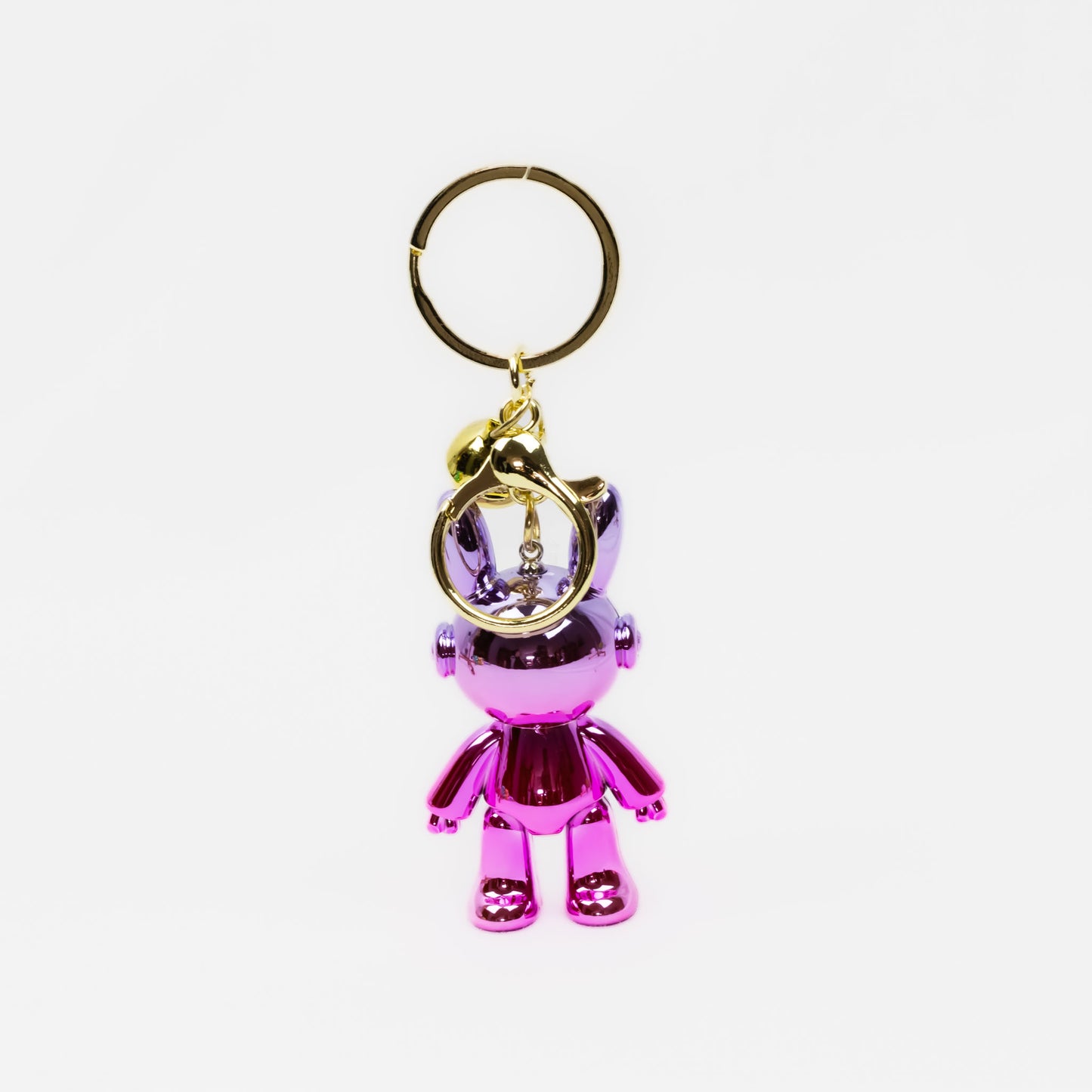 Breloc chei lucios în formă de robo rabbit - Mov roz