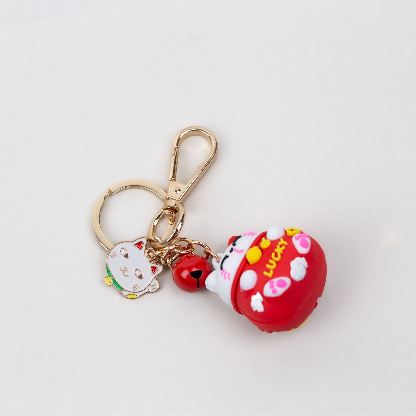 Breloc chei, pisică anime lucky - Roșu