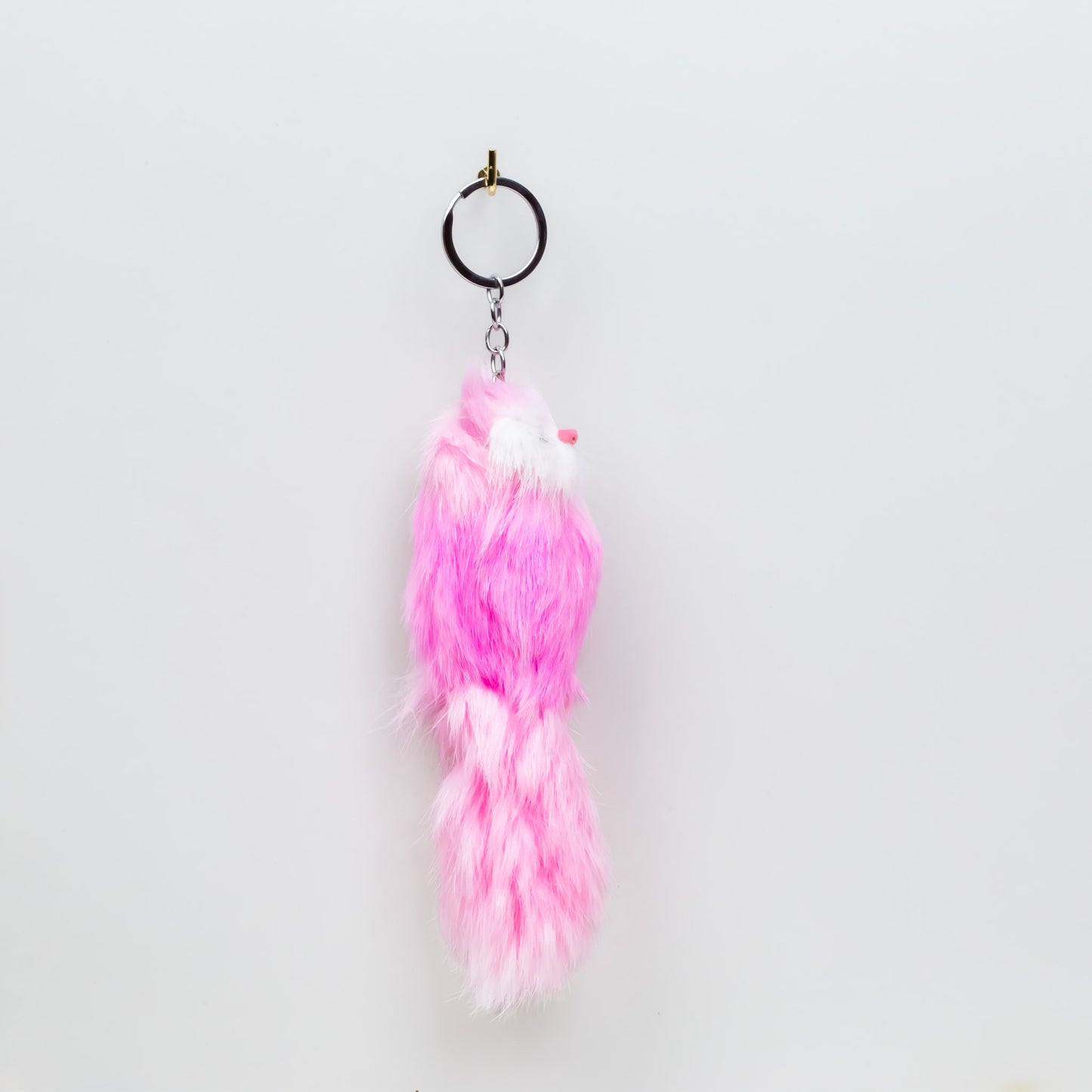 Breloc chei pufos pisicuță adorabilă - Roz