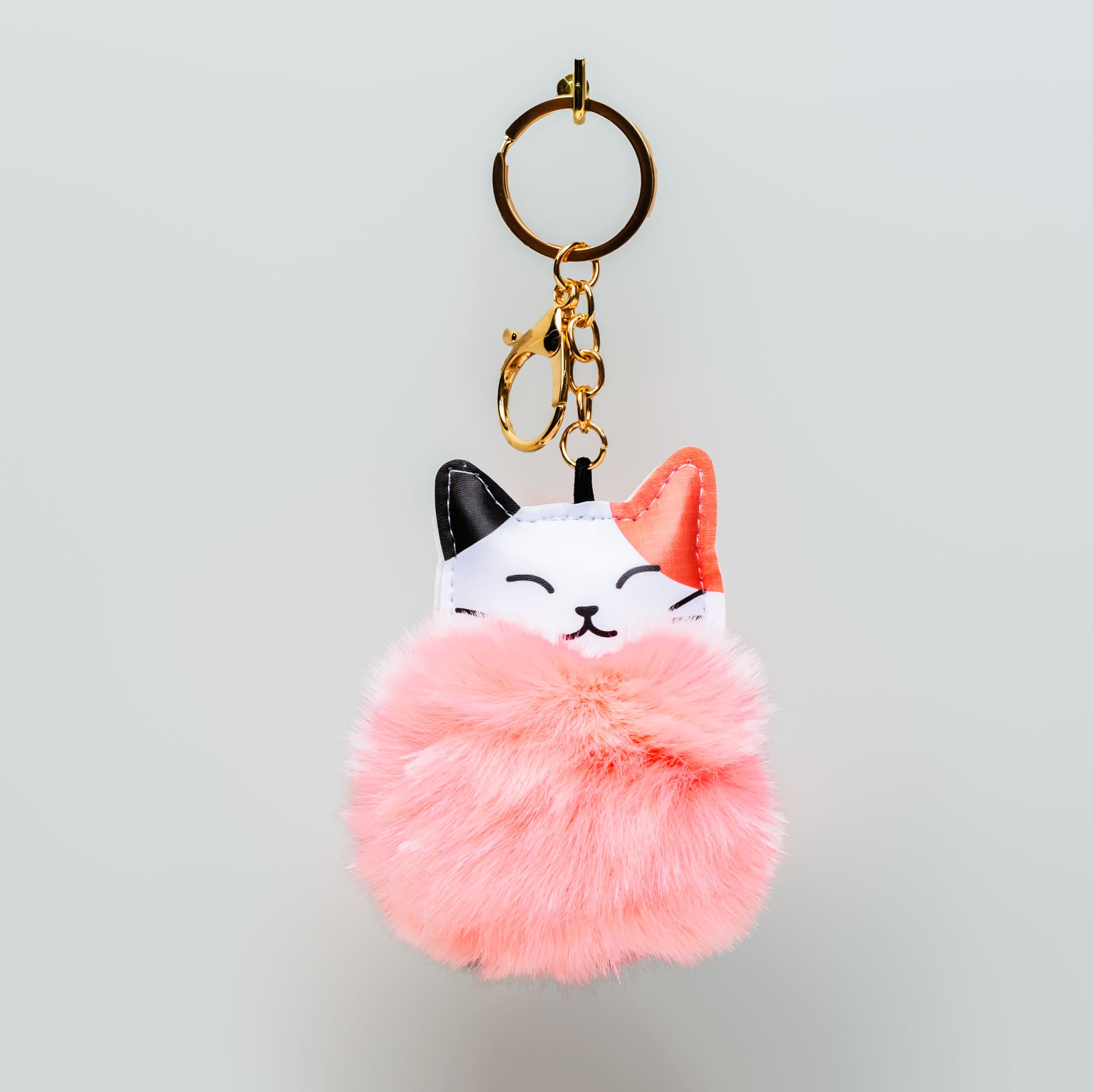 Breloc chei pufos pisicuță anime - Peach