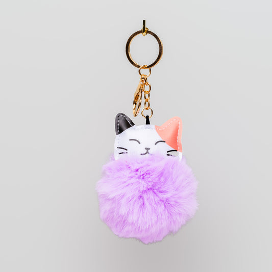 Breloc chei pufos pisicuță anime - Violet