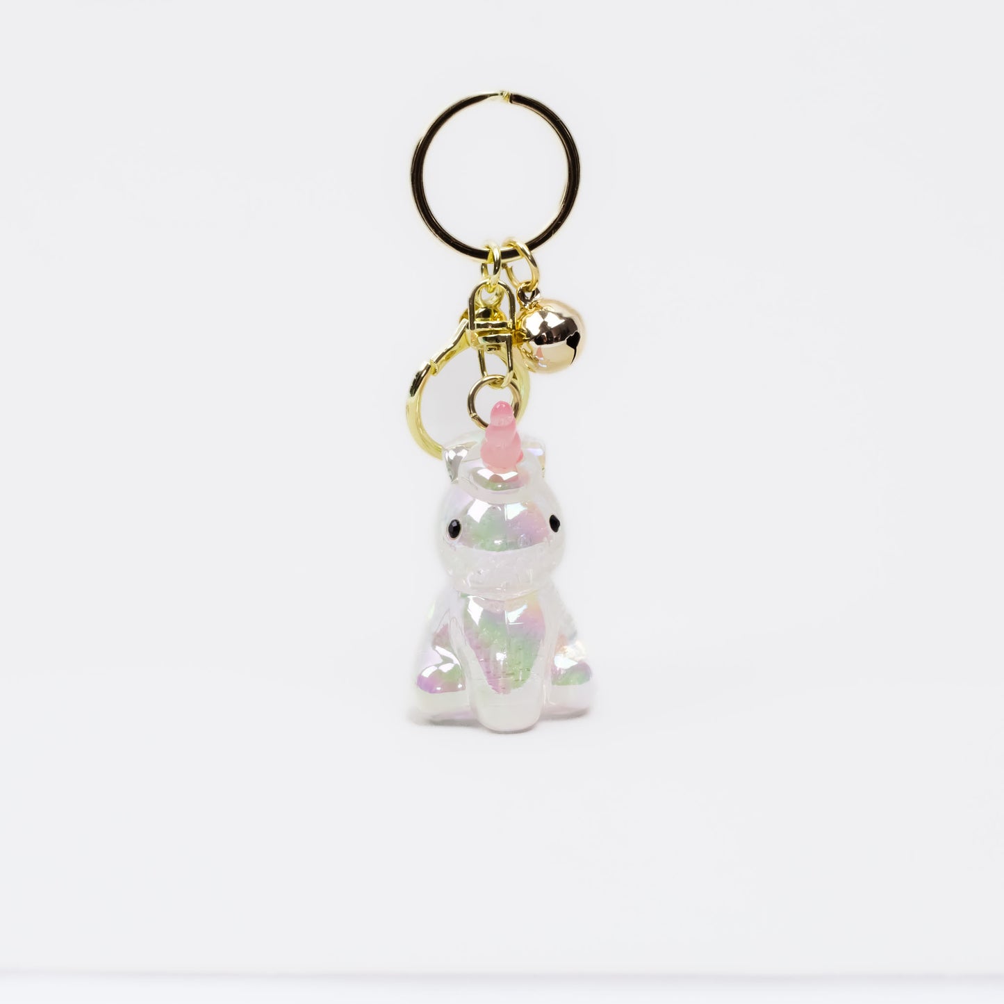 Breloc chei translucid în forma de unicorn - Alb