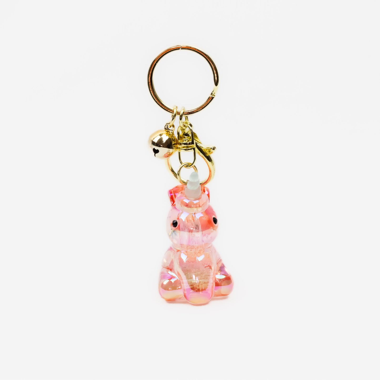Breloc chei translucid în forma de unicorn - Peach
