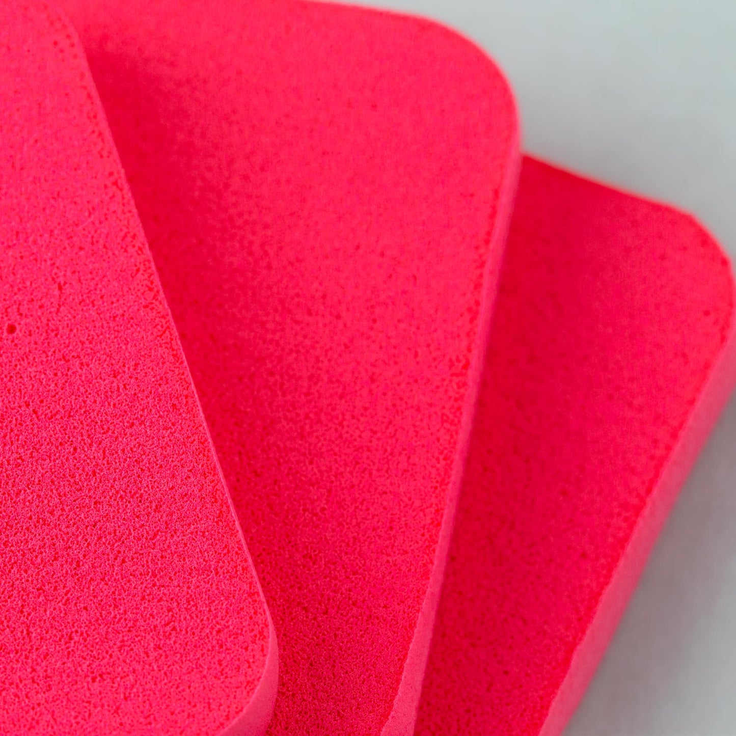 Burete machiaj în formă dreptunghiulară, 5 x 4 cm, set 3 buc - Coral