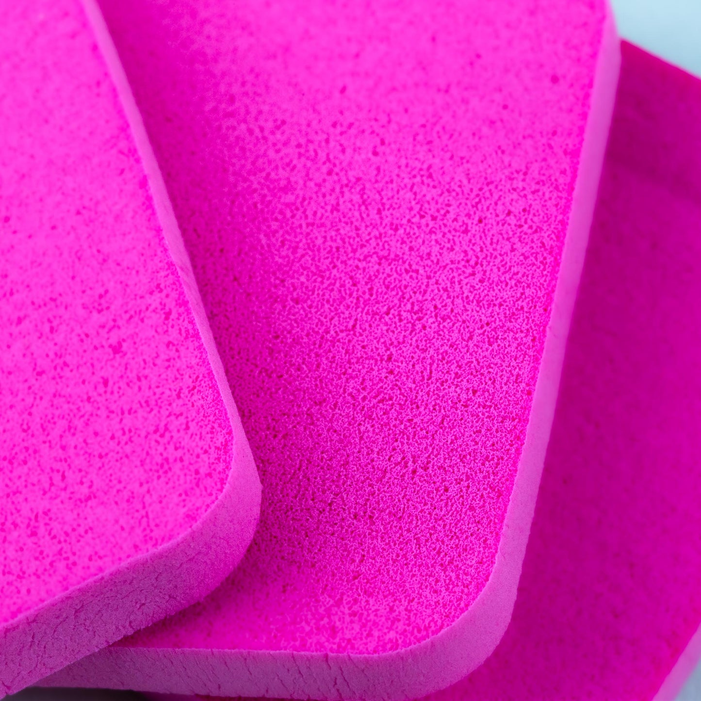 Burete machiaj în formă dreptunghiulară, 5 x 4 cm, set 3 buc - Fucsia