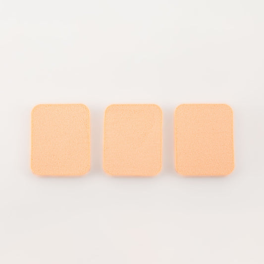 Burete machiaj în formă dreptunghiulară, 5 x 4 cm, set 3 buc - Peach