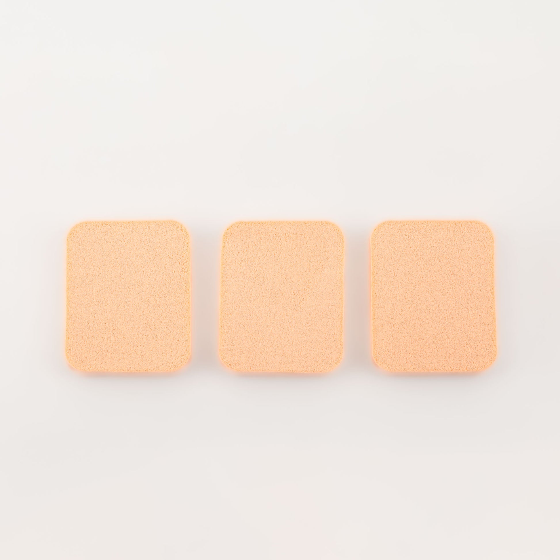 Burete machiaj în formă dreptunghiulară, 5 x 4 cm, set 3 buc - Peach