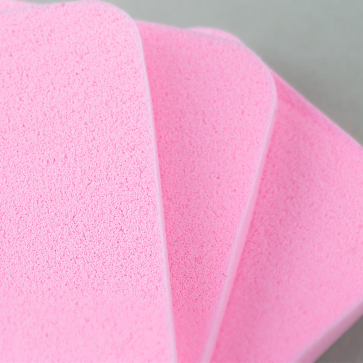 Burete machiaj în formă dreptunghiulară, 5 x 4 cm, set 3 buc - Roz