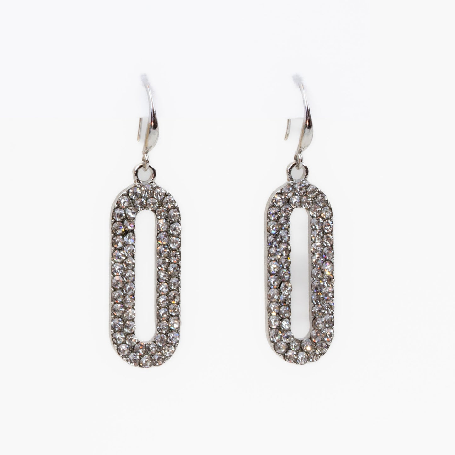 Cercei argintii olvai cu ștrasuri
