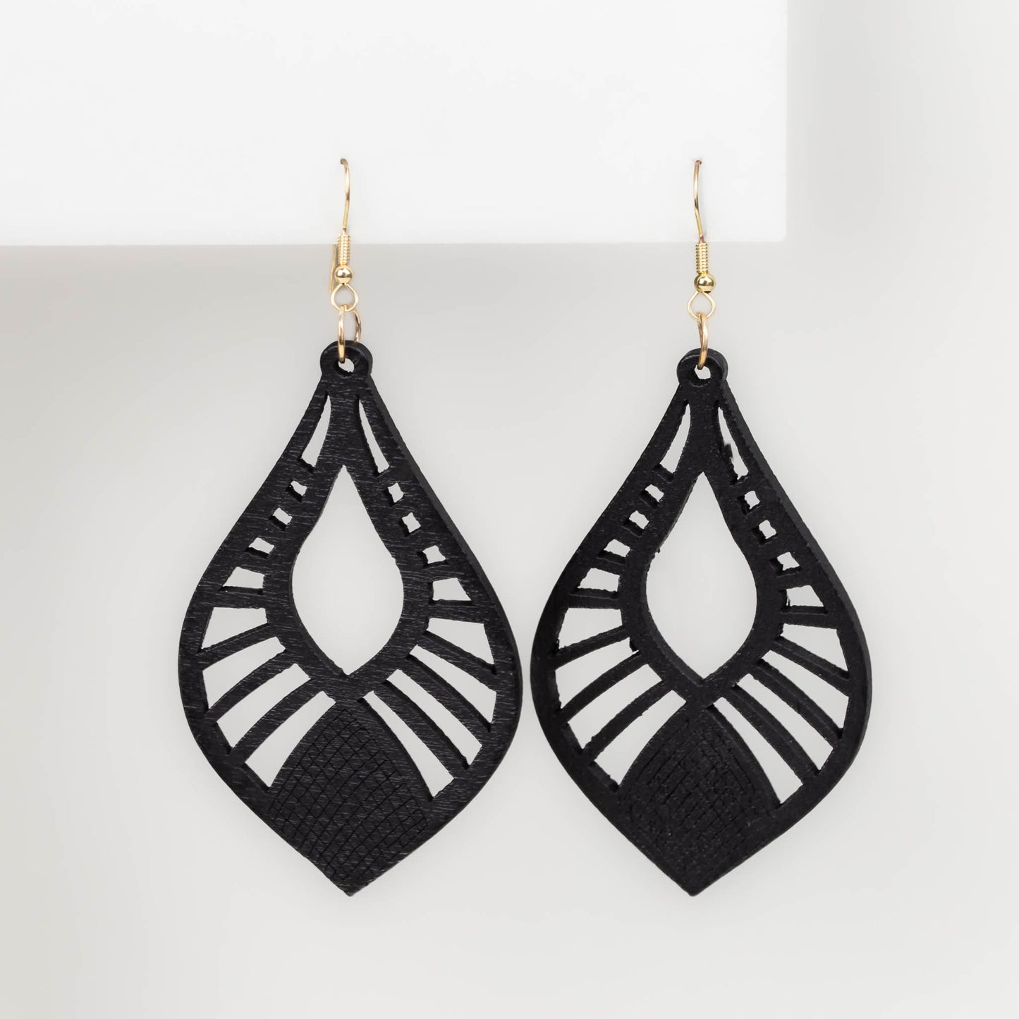 Cercei african vibes din lemn - Negru