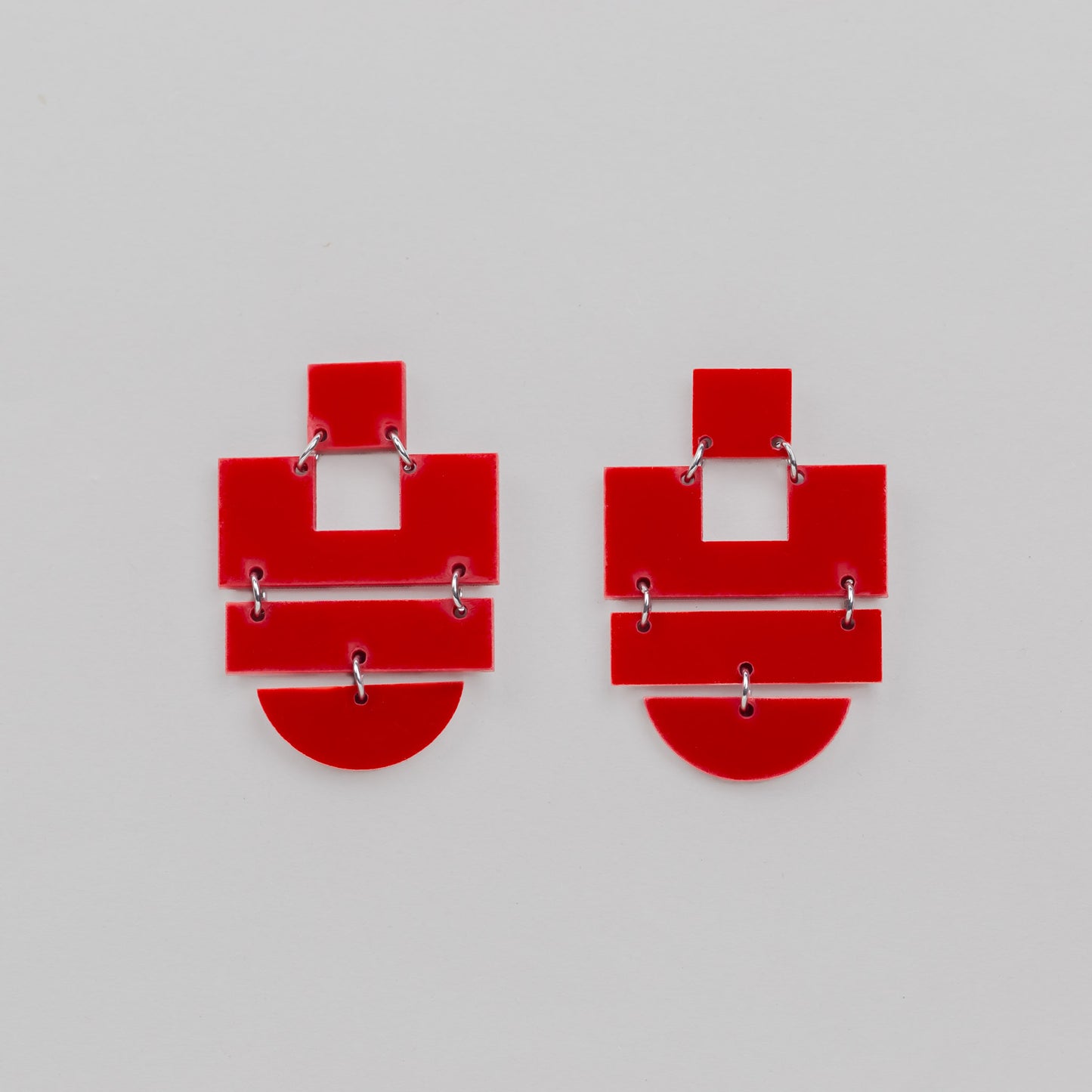 Cercei brutalism vibes, ușori și comozi - Roșu