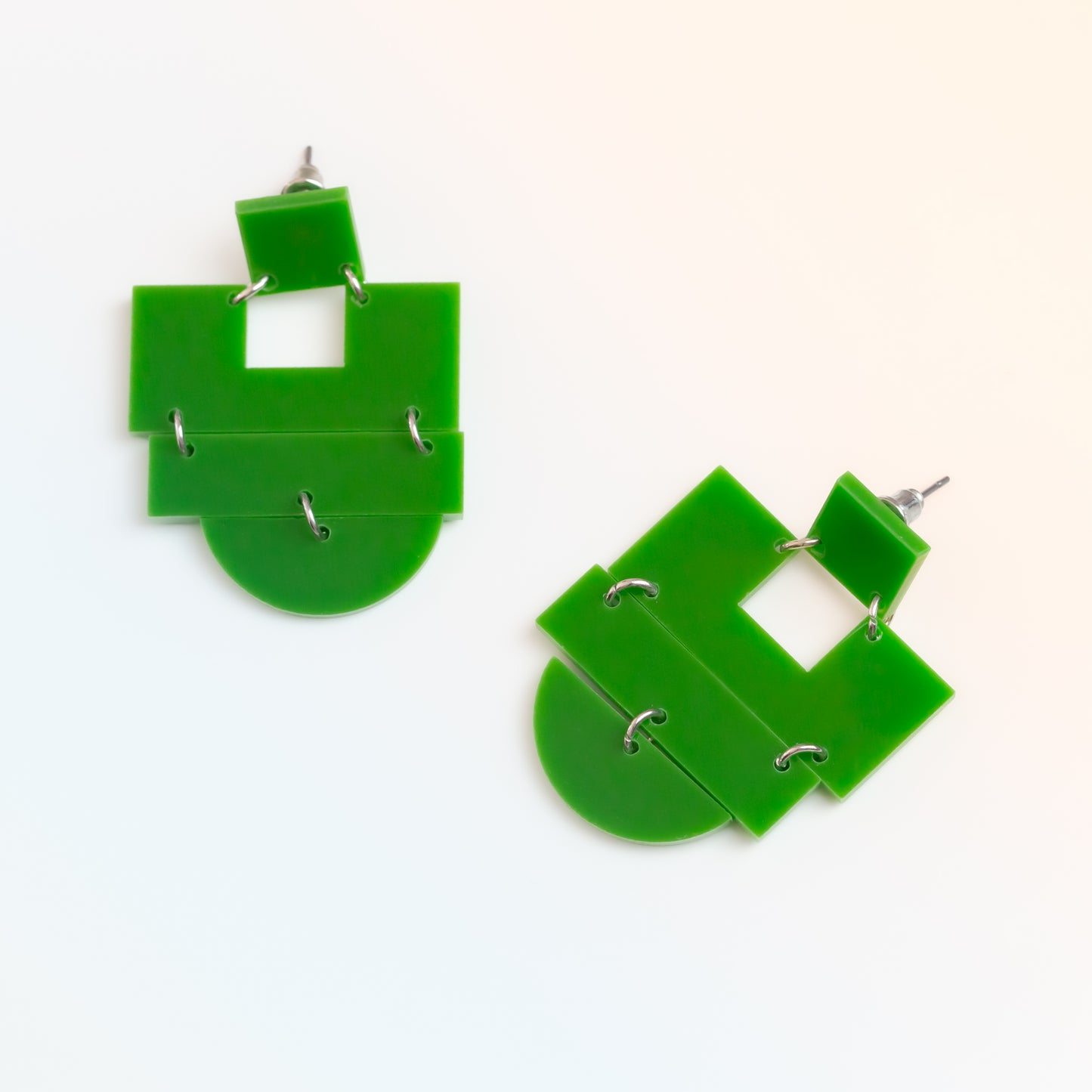 Cercei brutalism vibes, ușori și comozi - Verde