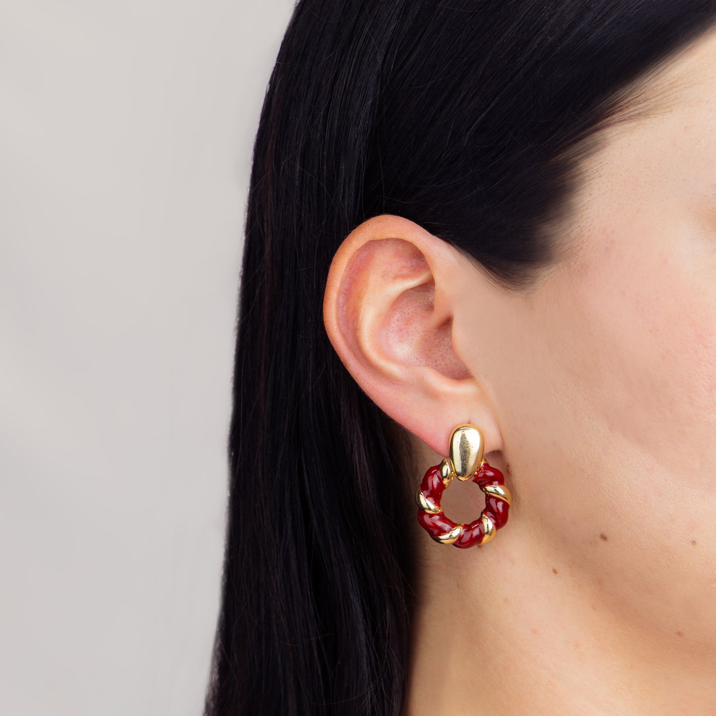 Cercei burgundy and gold, set 3 - Auriu, Bordo