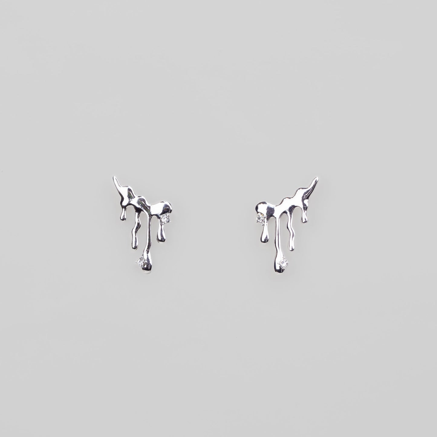 Cercei cu aspect topit - Argintiu