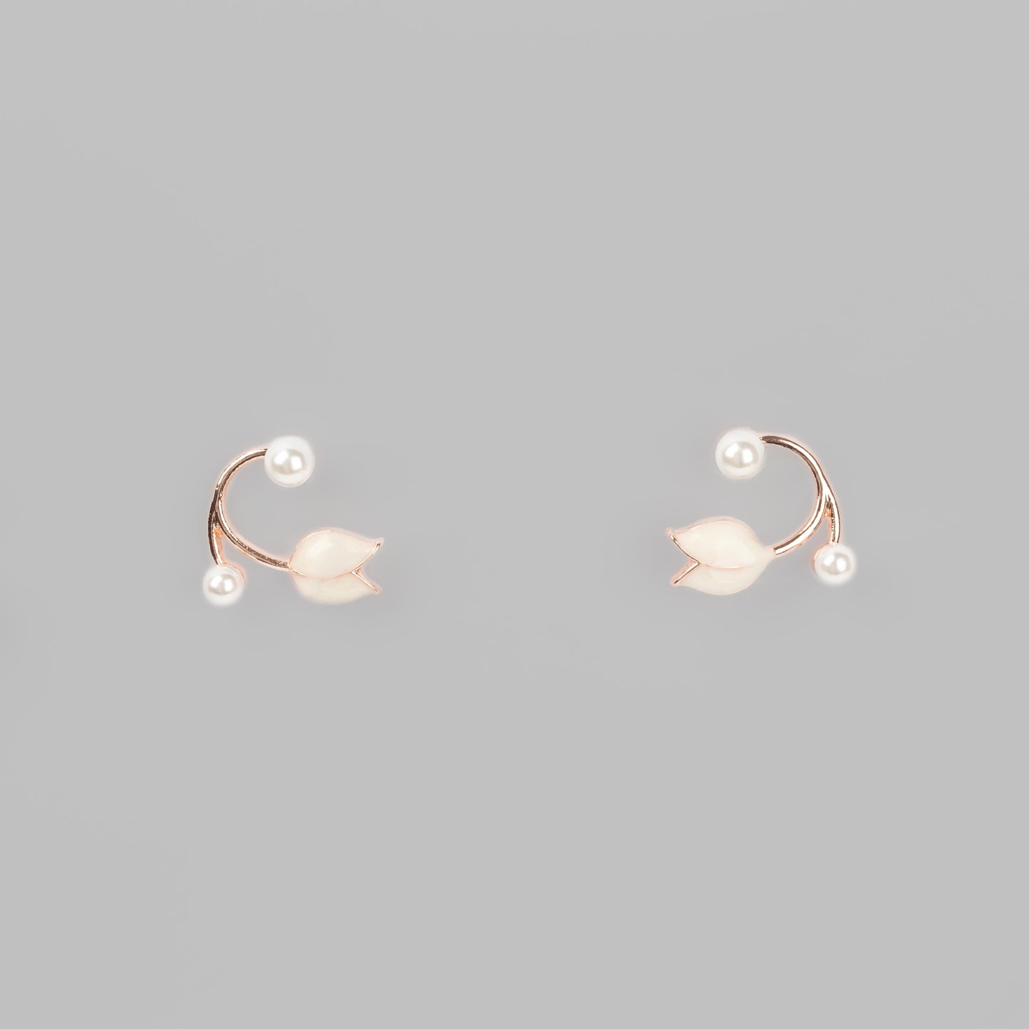 Cercei cu biluțe suav mix, set 2 - Rose Gold