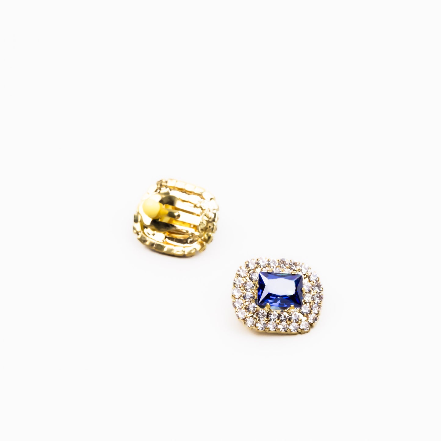 Cercei cu clips și pietre strălucitoare - Albastru