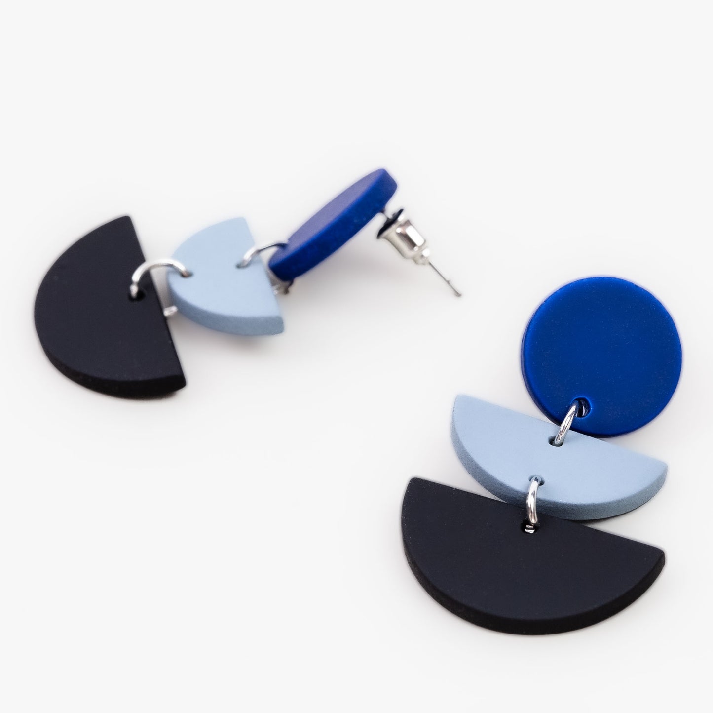 Cercei cu forme de semicerc - Gri, Albastru