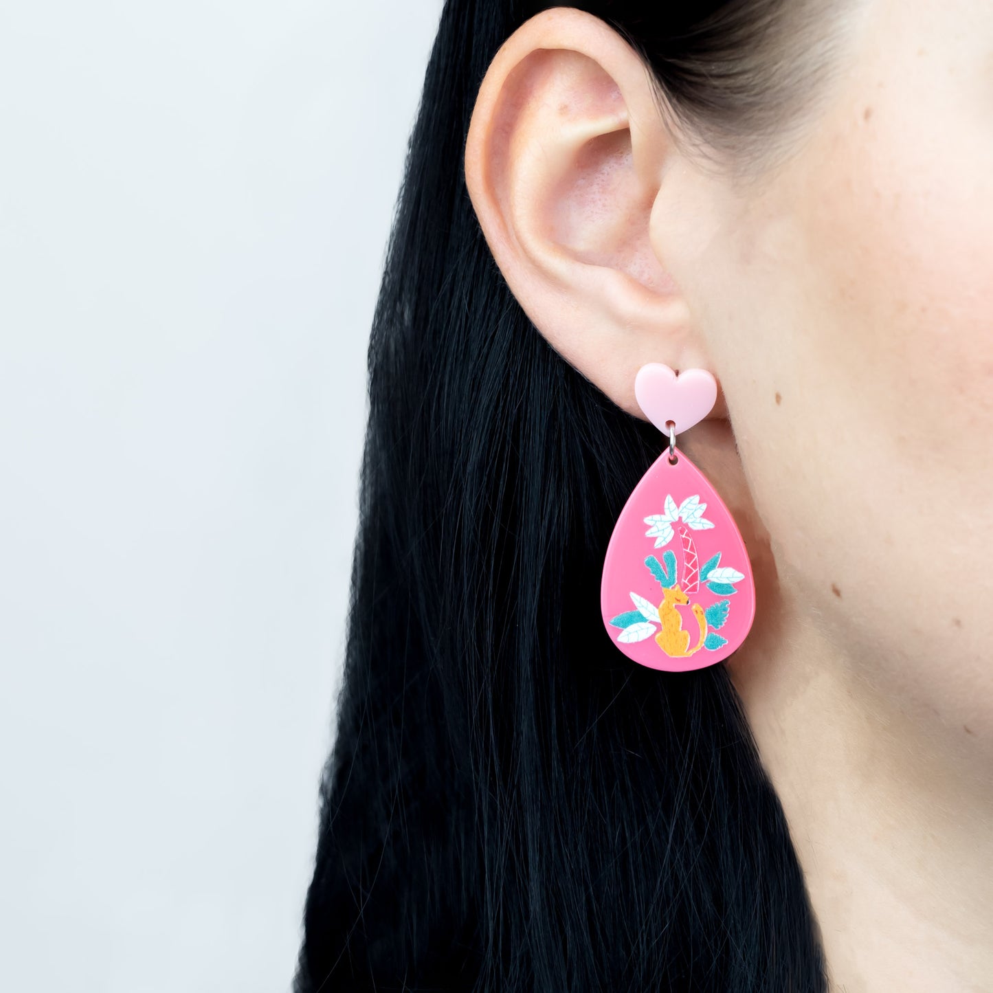 Cercei cu motiv palmier, ușori și comozi