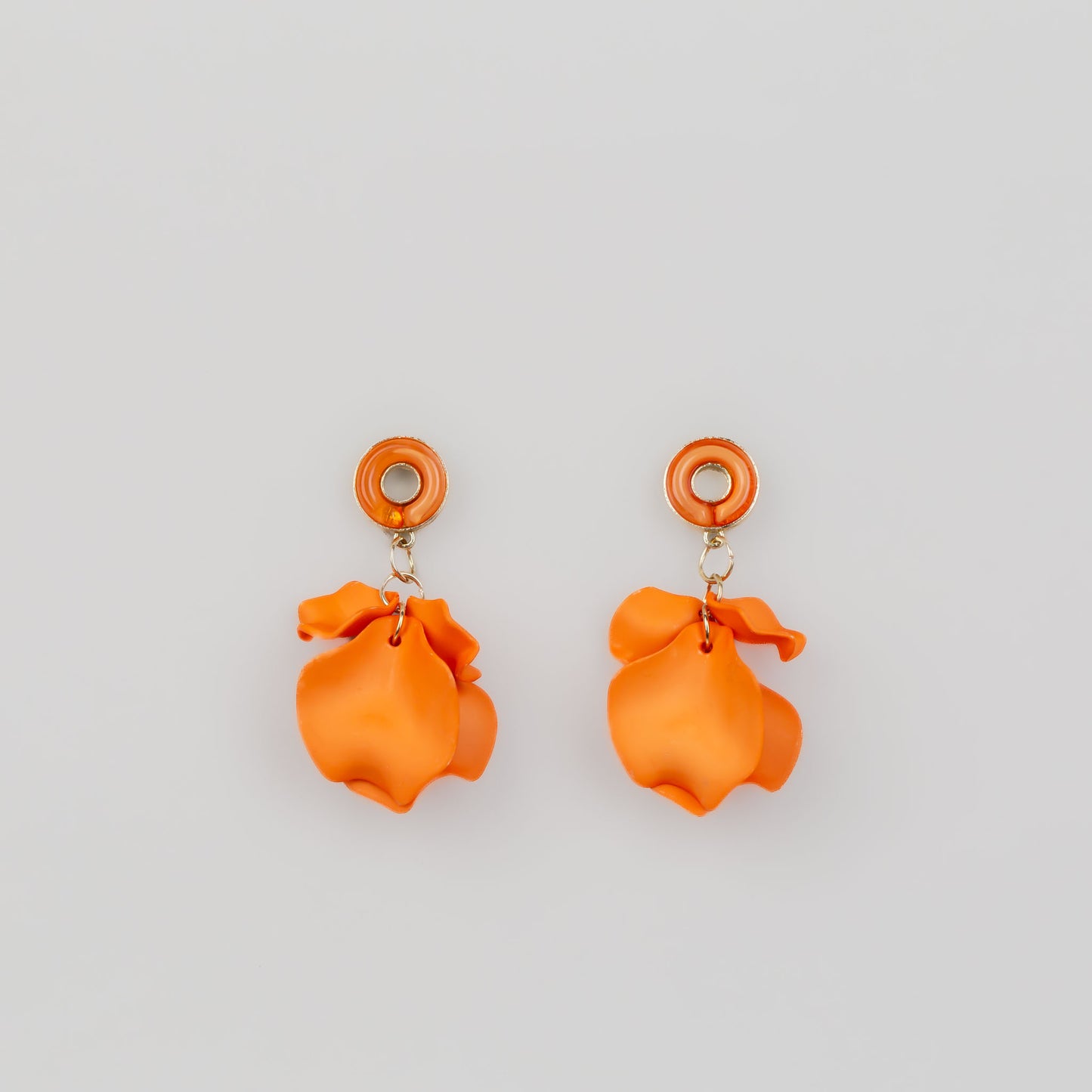 Cercei cu petale fine și accent color - Portocaliu